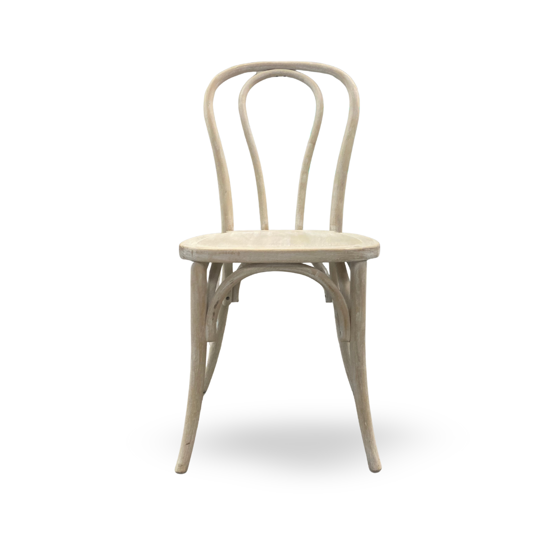 Light wooden stonewash bentwood chair made for dining events.