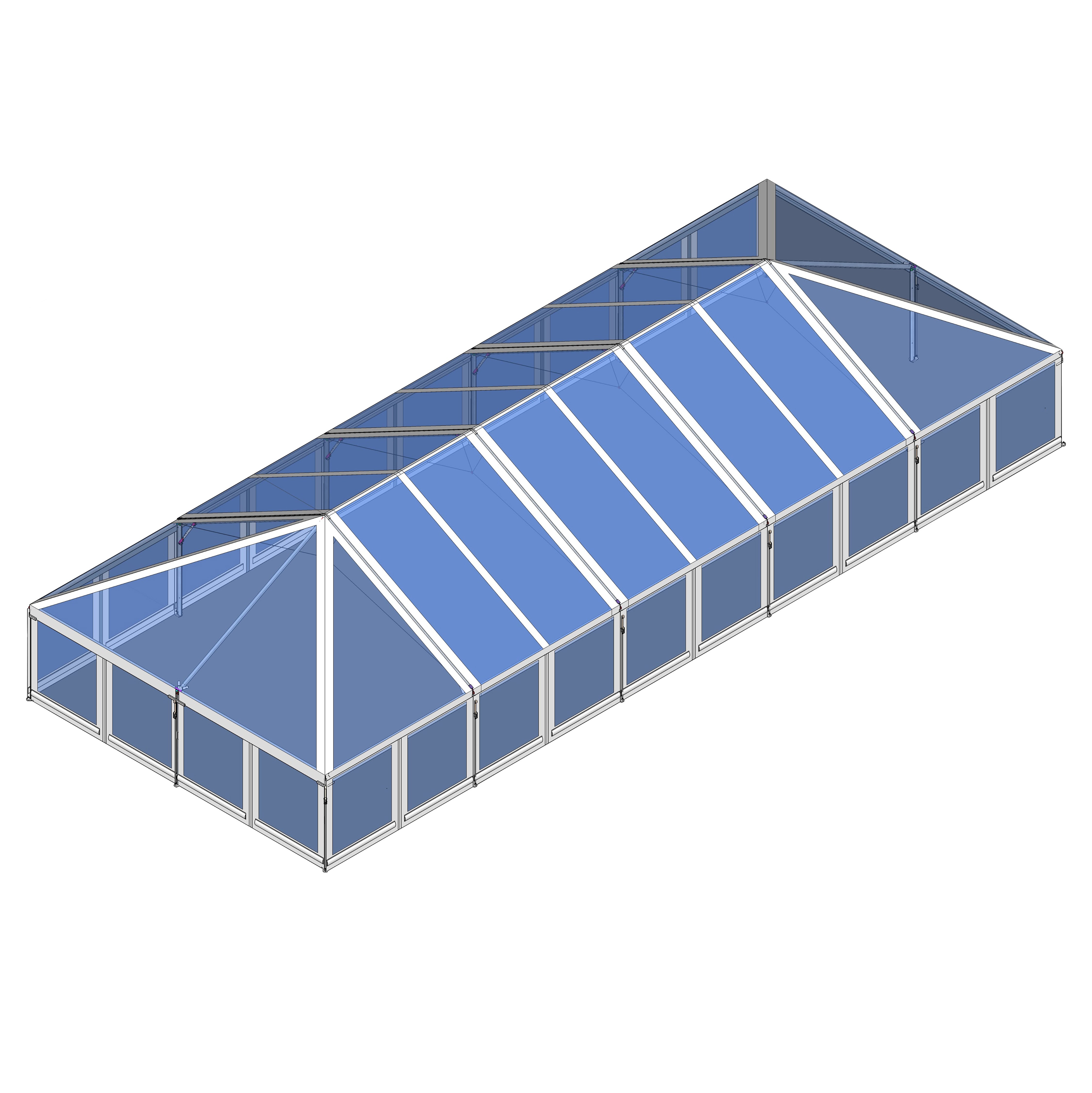 Turbotrack Tent, 30' x 75' Clear Top & Walls