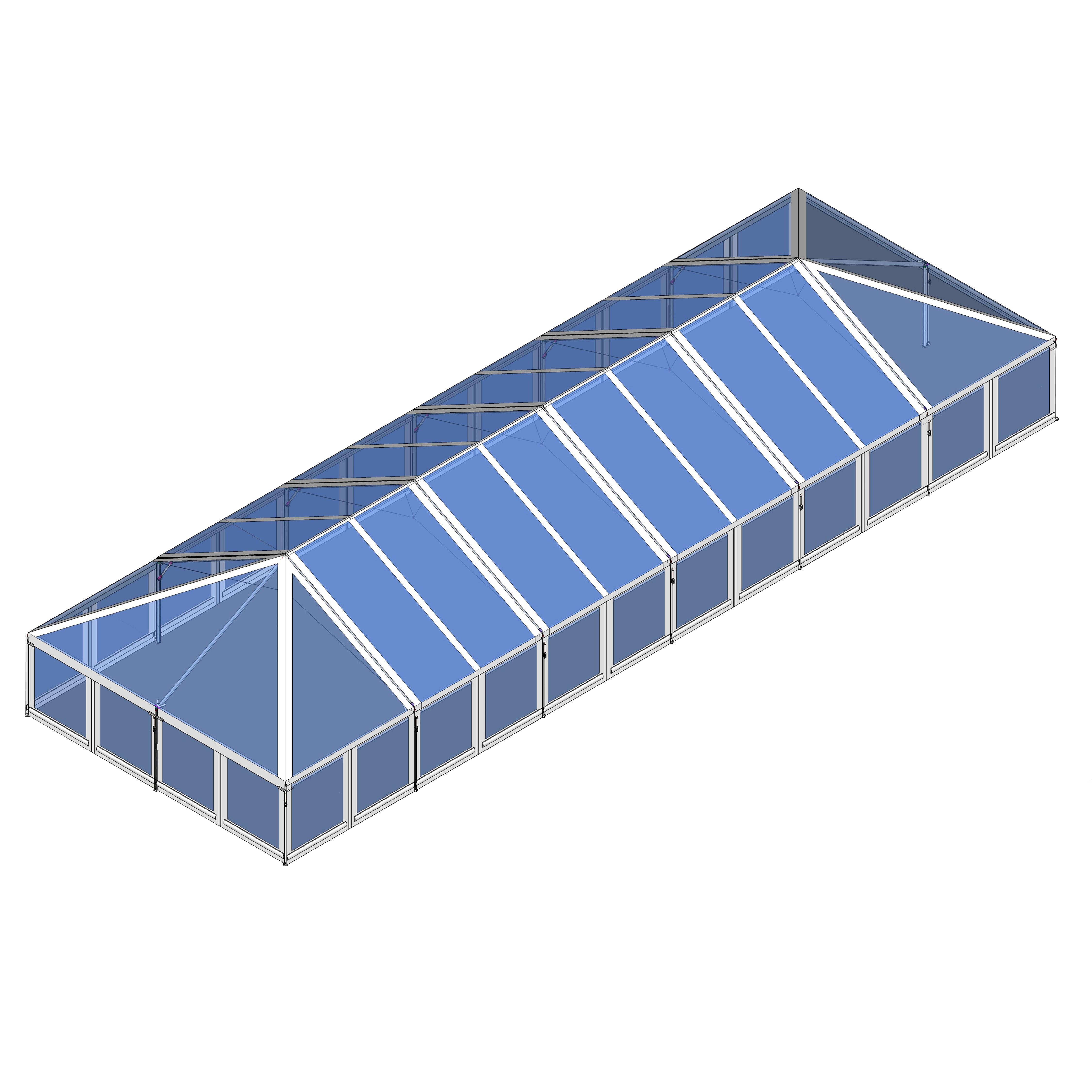 Turbotrack Tent, 30' x 90' Clear Top & Walls