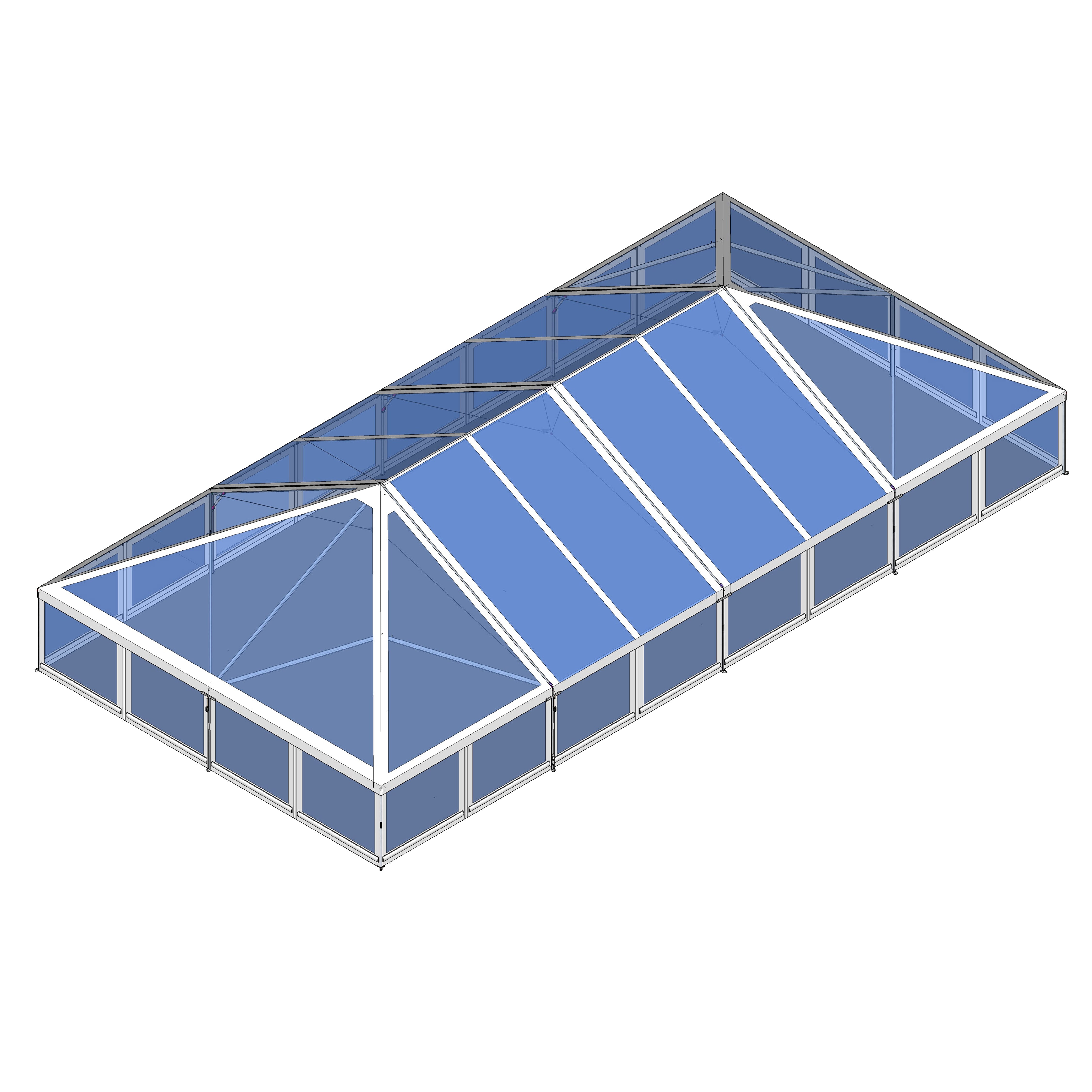 Turbotrack Tent, 40' x 80' Clear Top & Walls