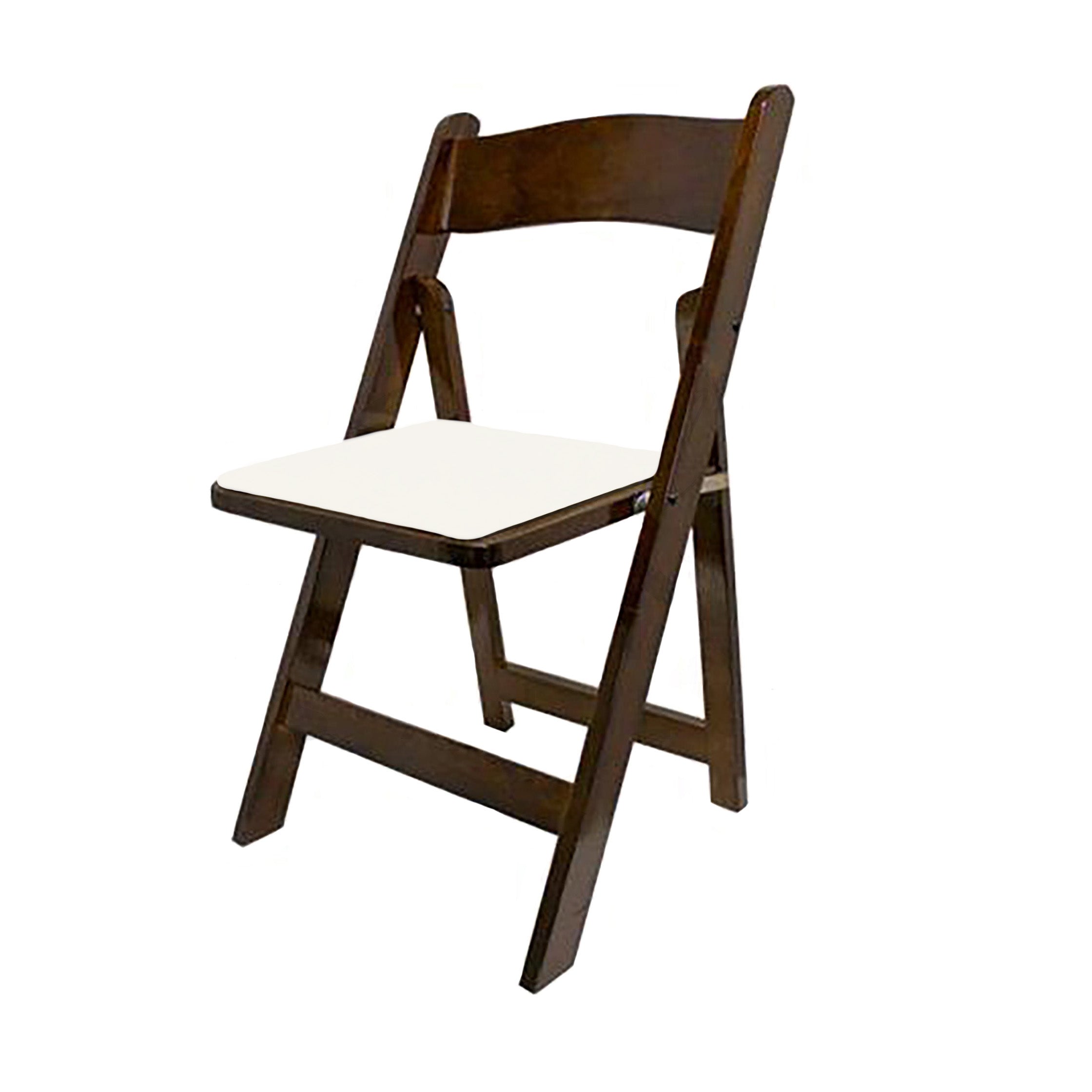 Chair, Walnut Folding Matte w/ White Pad