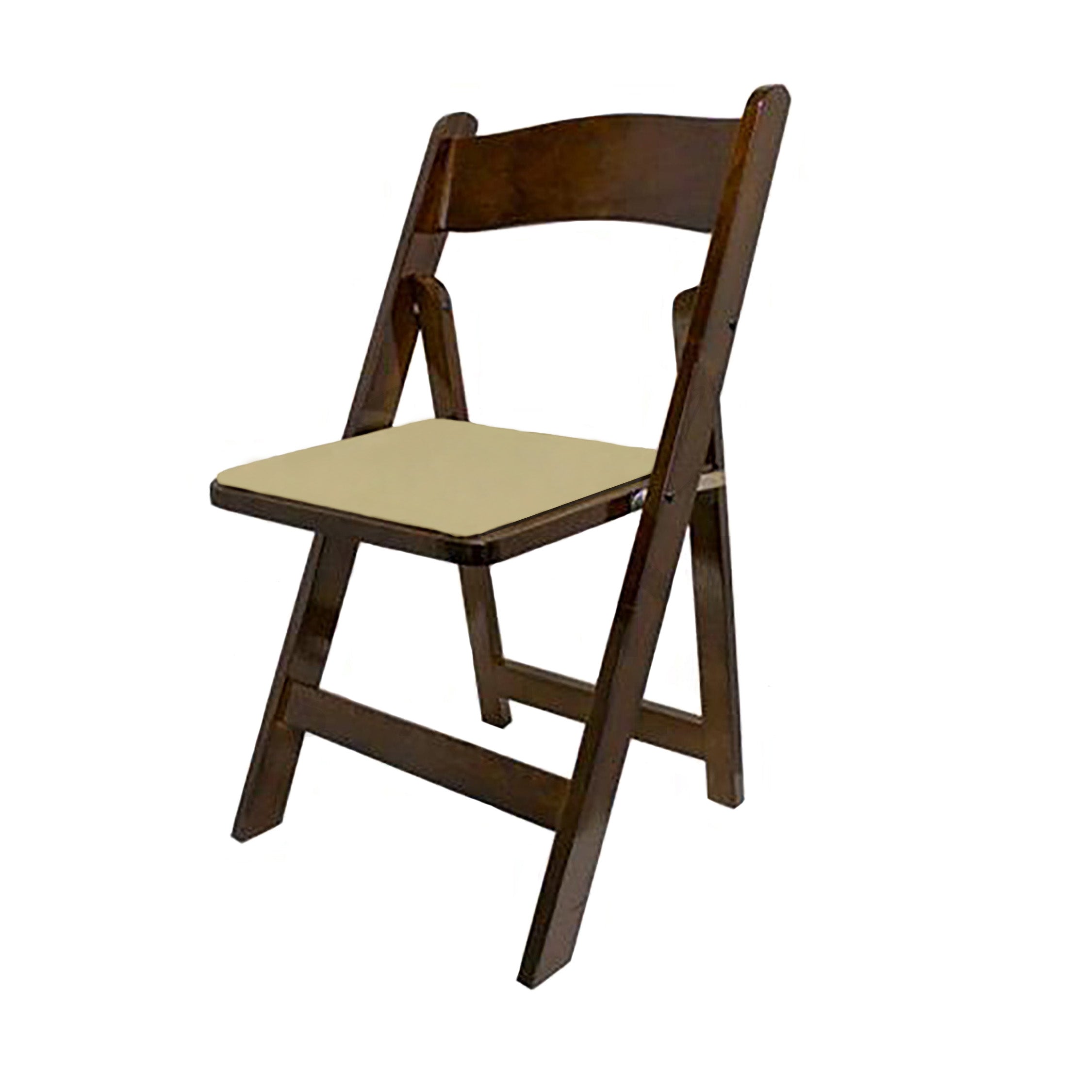 Chair, Walnut Wood Folding c/w Tan Pad