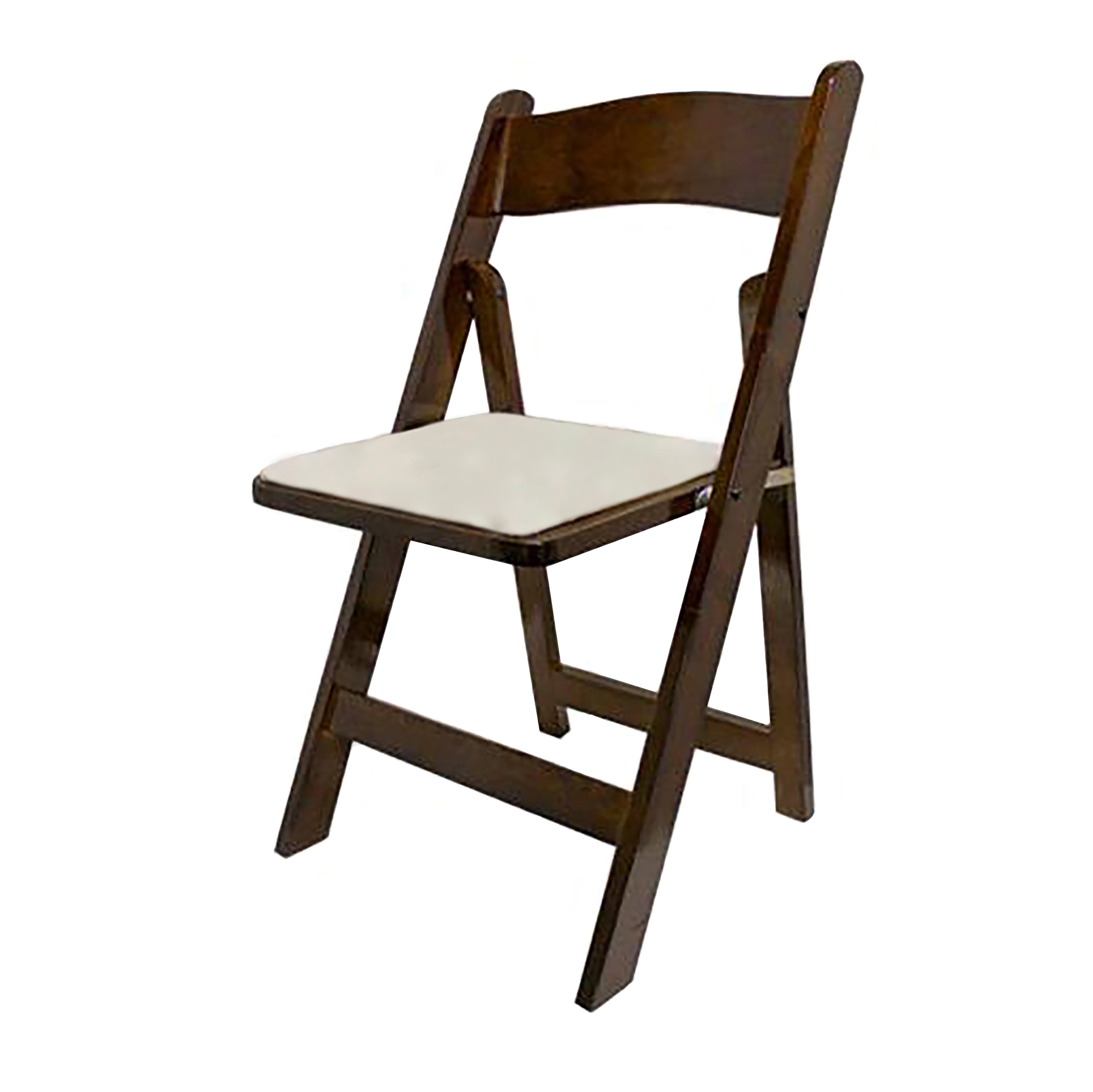 Chair, Walnut Wood Folding c/w White Pad