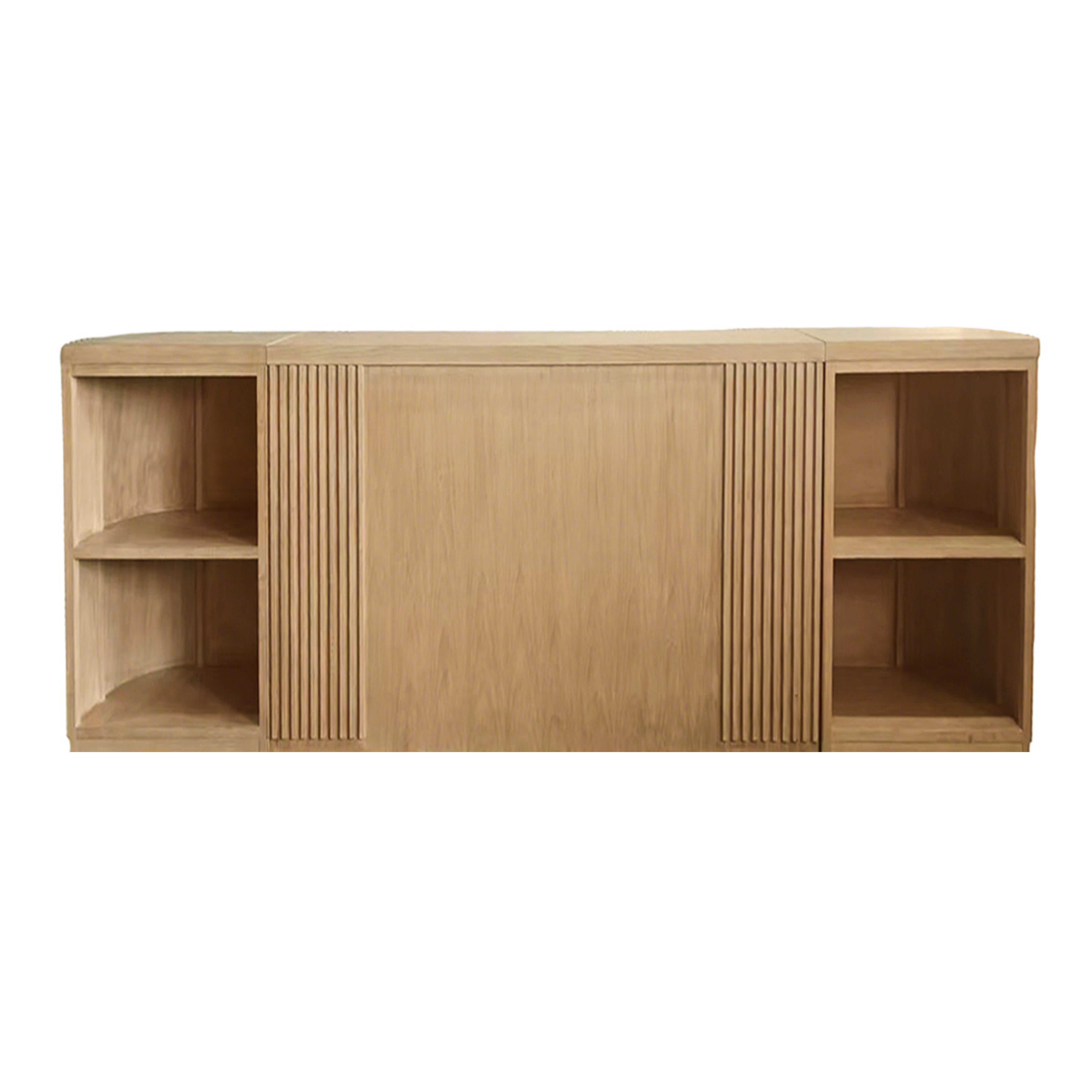 FLUTED 96" NATURAL WOOD EVENT BAR