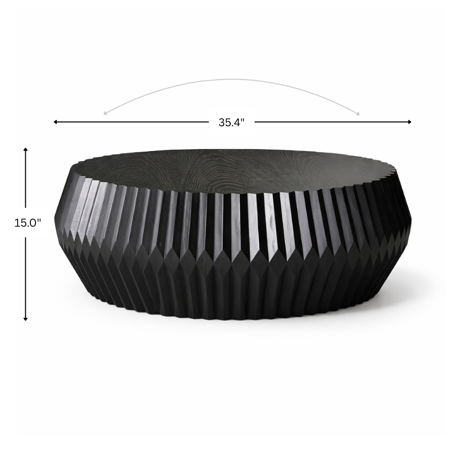 Ebony Fluted Mondo Coffee Table