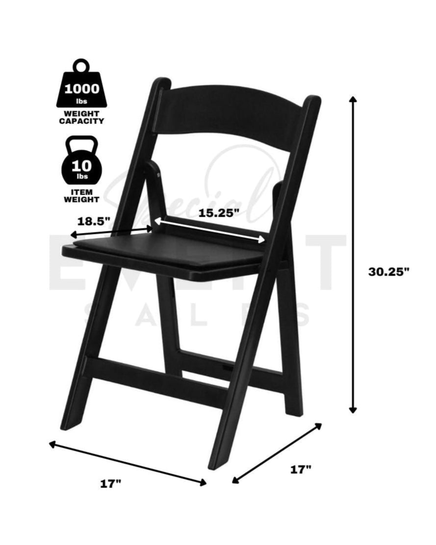 Chair, Black Resin Folding