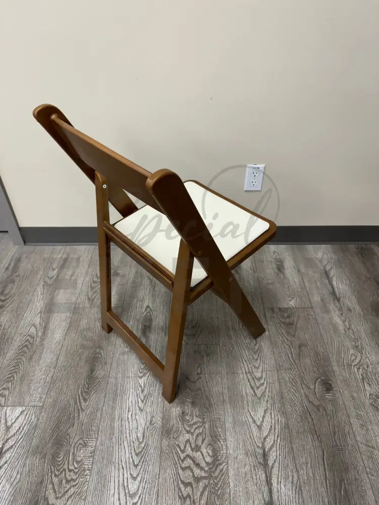 Chair Walnut Resin Folding C/W Off Cream Pad SES Chairs