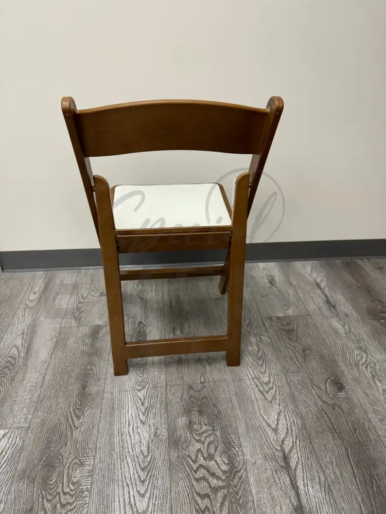 Chair Walnut Resin Folding C/W Off Cream Pad SES Chairs