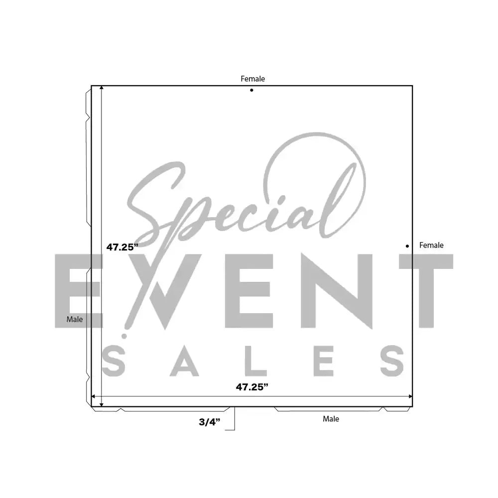 Technical drawing of our DancePro premium dance floor panels.