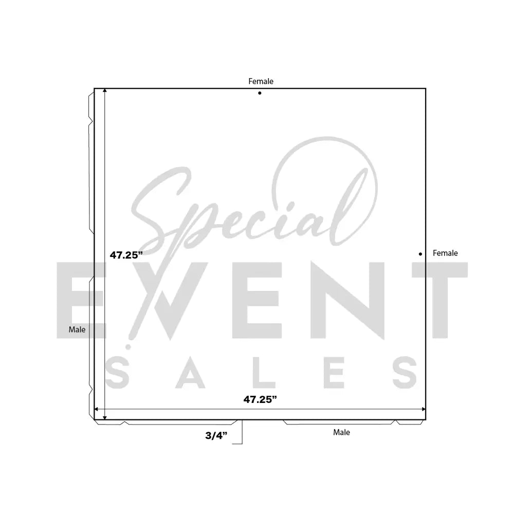 Technical drawing of our DancePro premium dance floor panels.