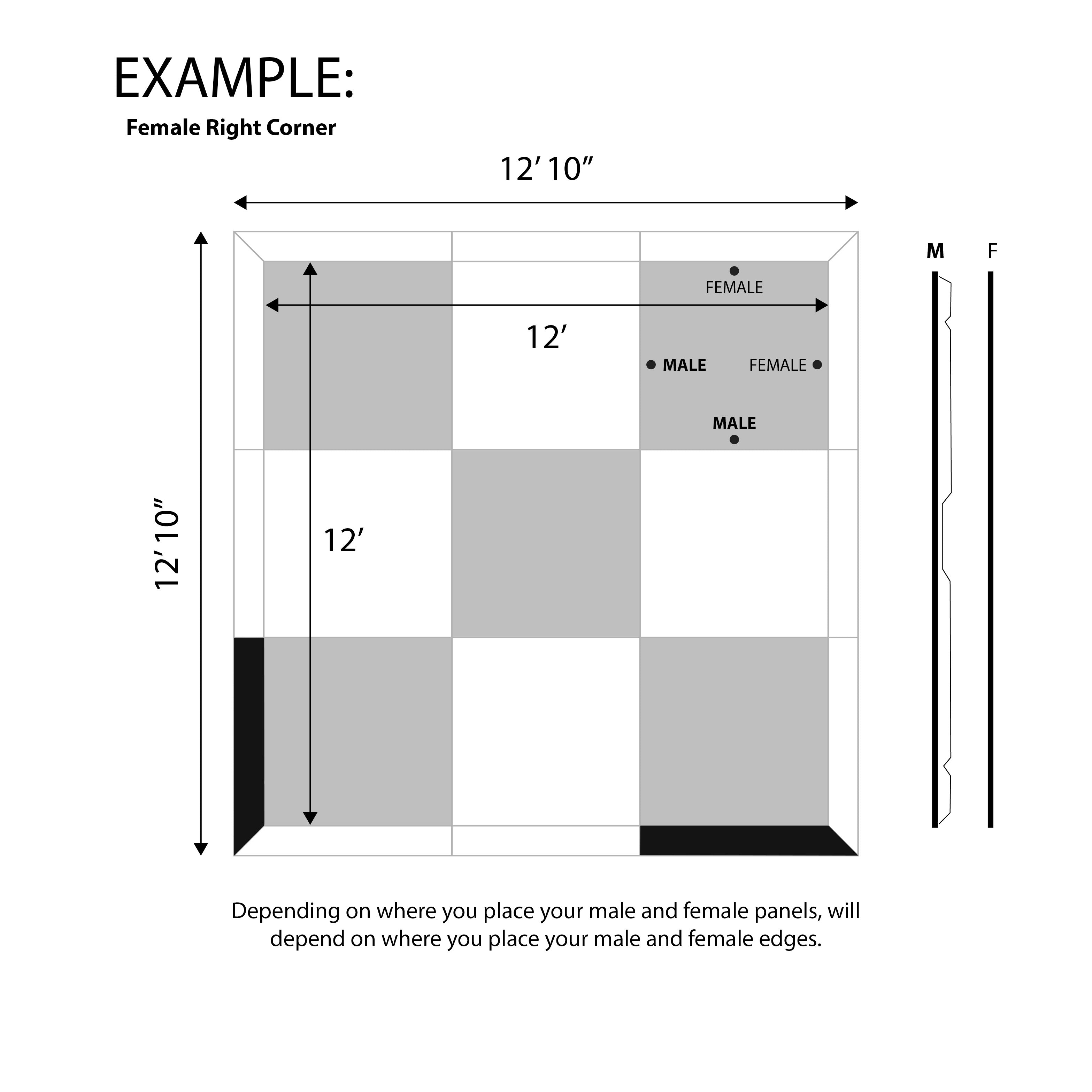 DancePro Edge, 4' Female Right Corner Black