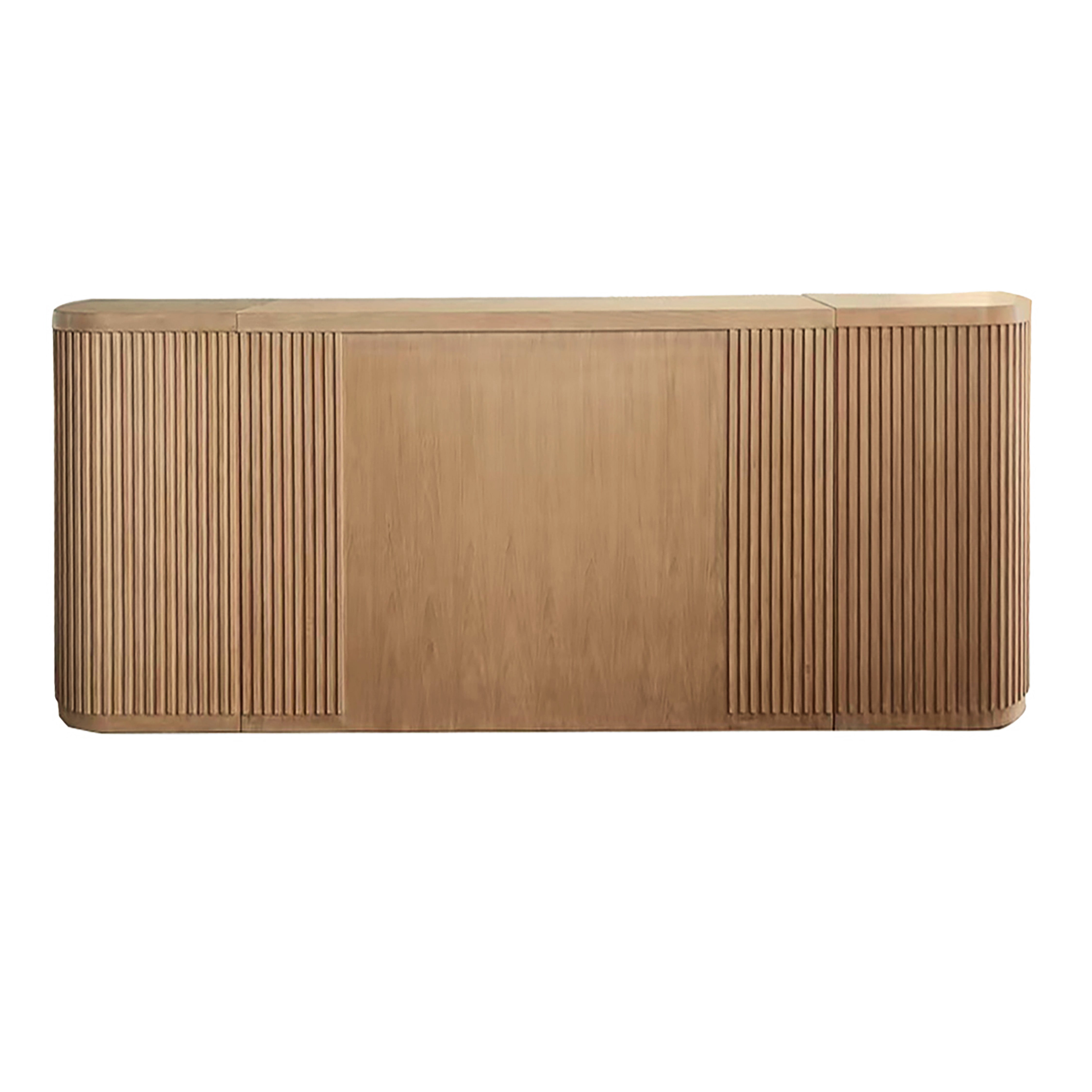 FLUTED 96" NATURAL WOOD EVENT BAR