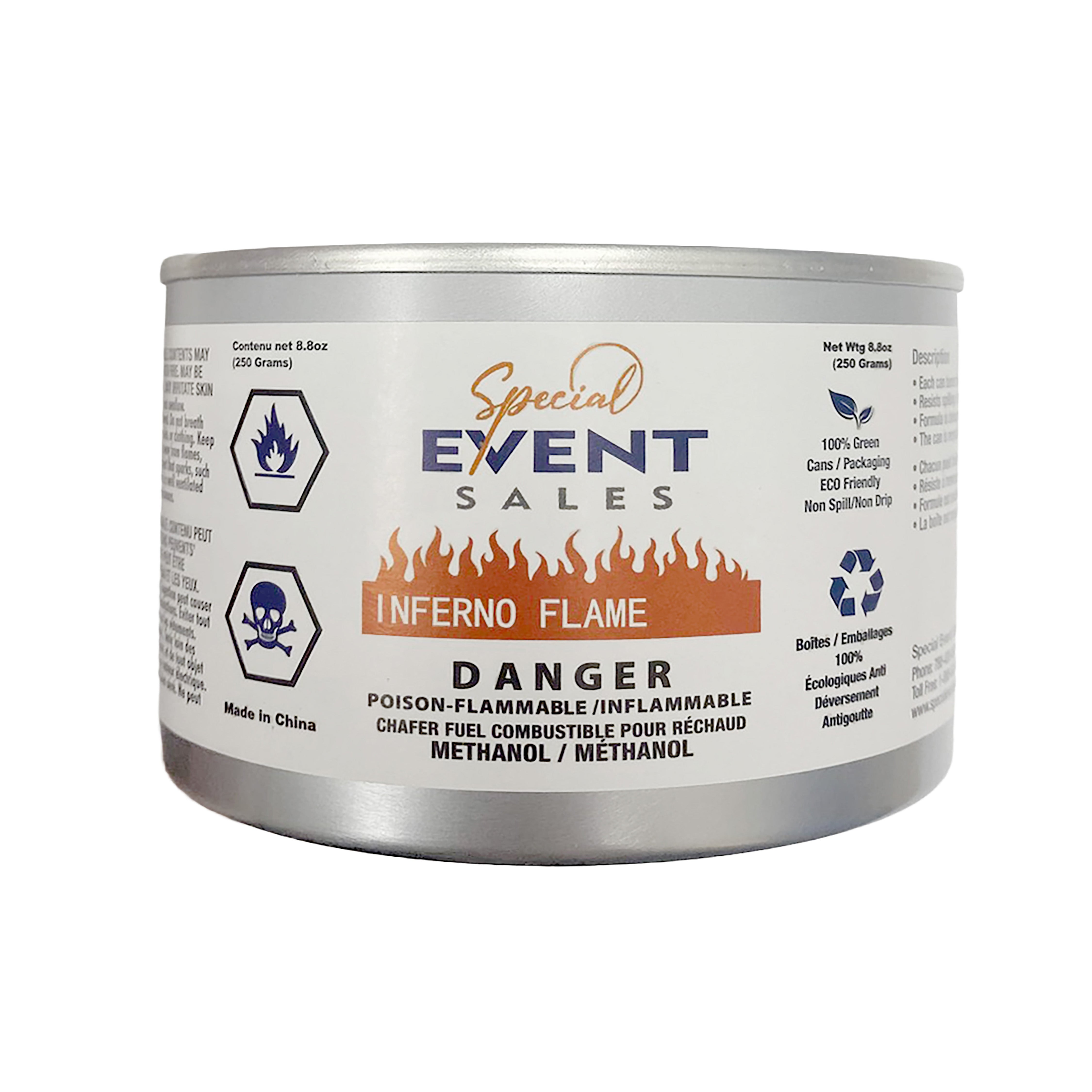 SES Gel Fuel Cans (Case of 72) Methanol