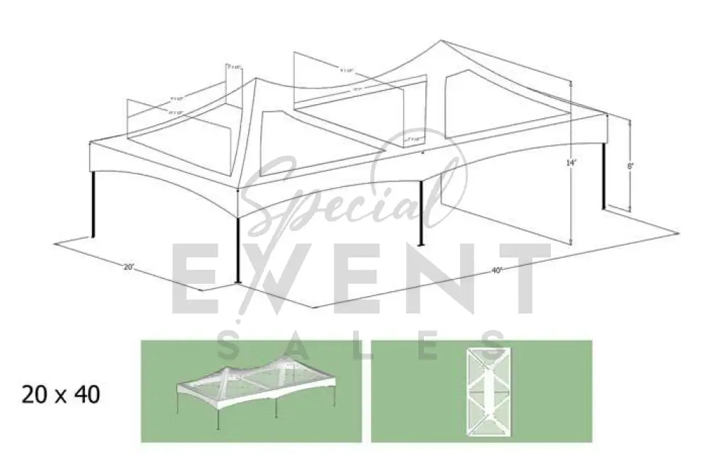 Marquee Tent, 20' x 40' Clear Top - Special Event Sales
