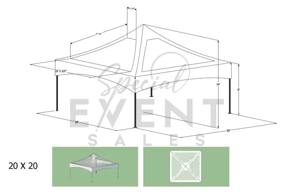 Marquee Tent, 20' x 20' Clear Top - Special Event Sales