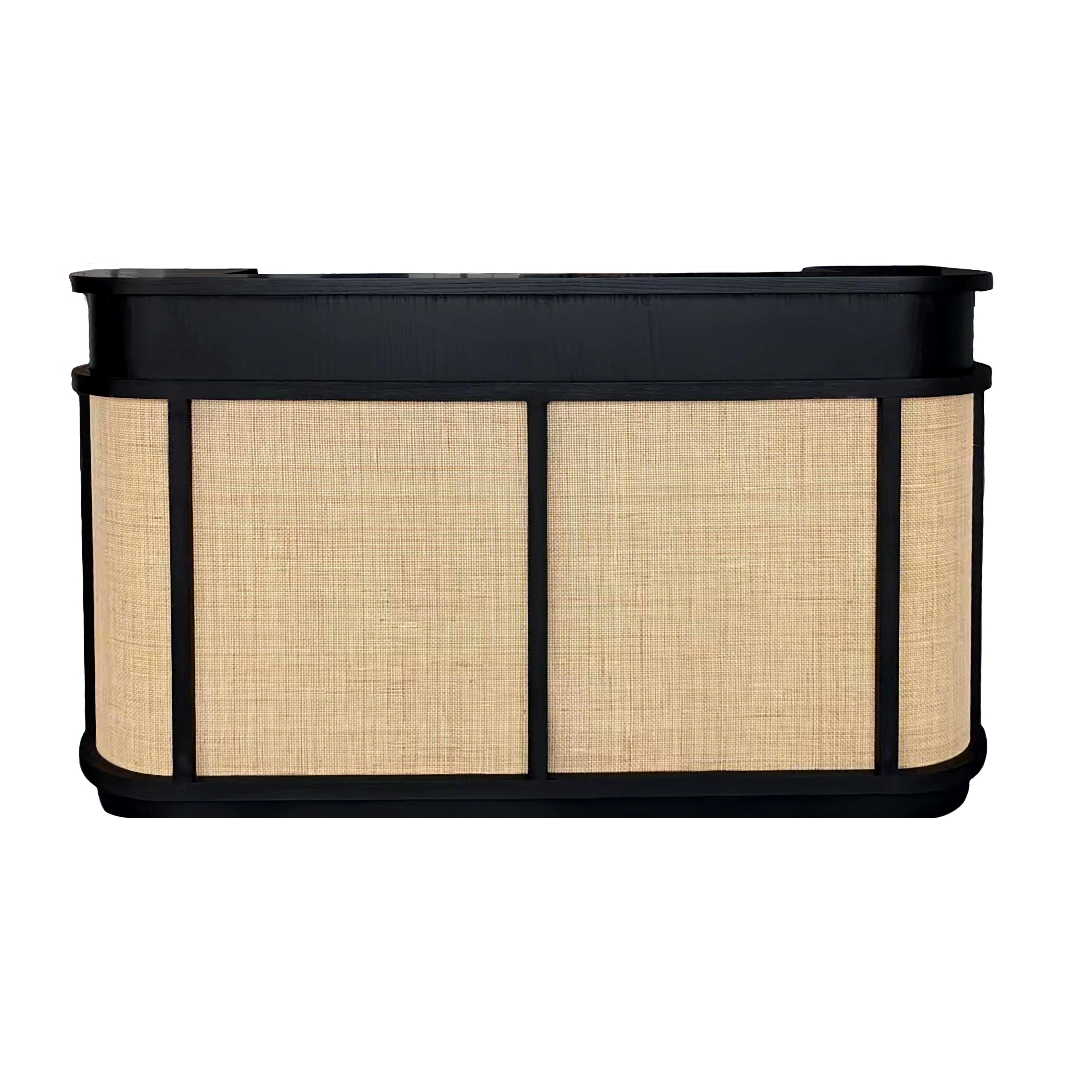 BLACK NATURAL WOOD RATTAN EVENT BAR