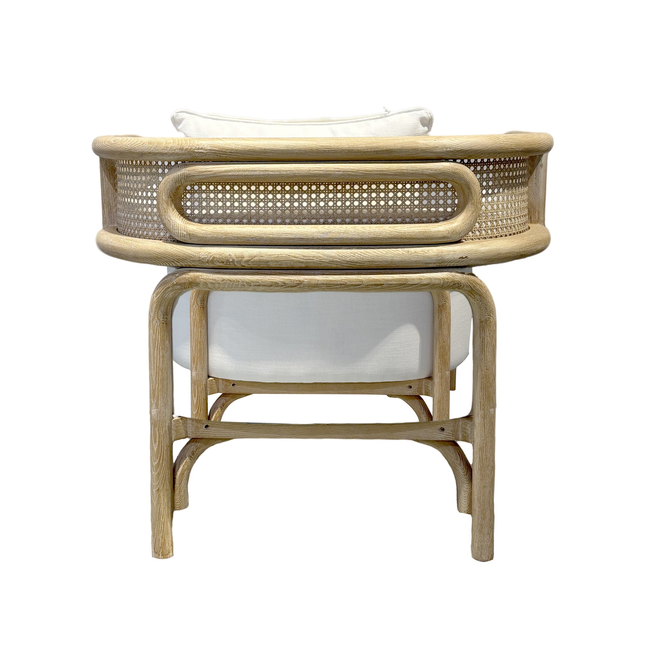 RATTAN WOOD LOUNGE ACCENT CHAIR