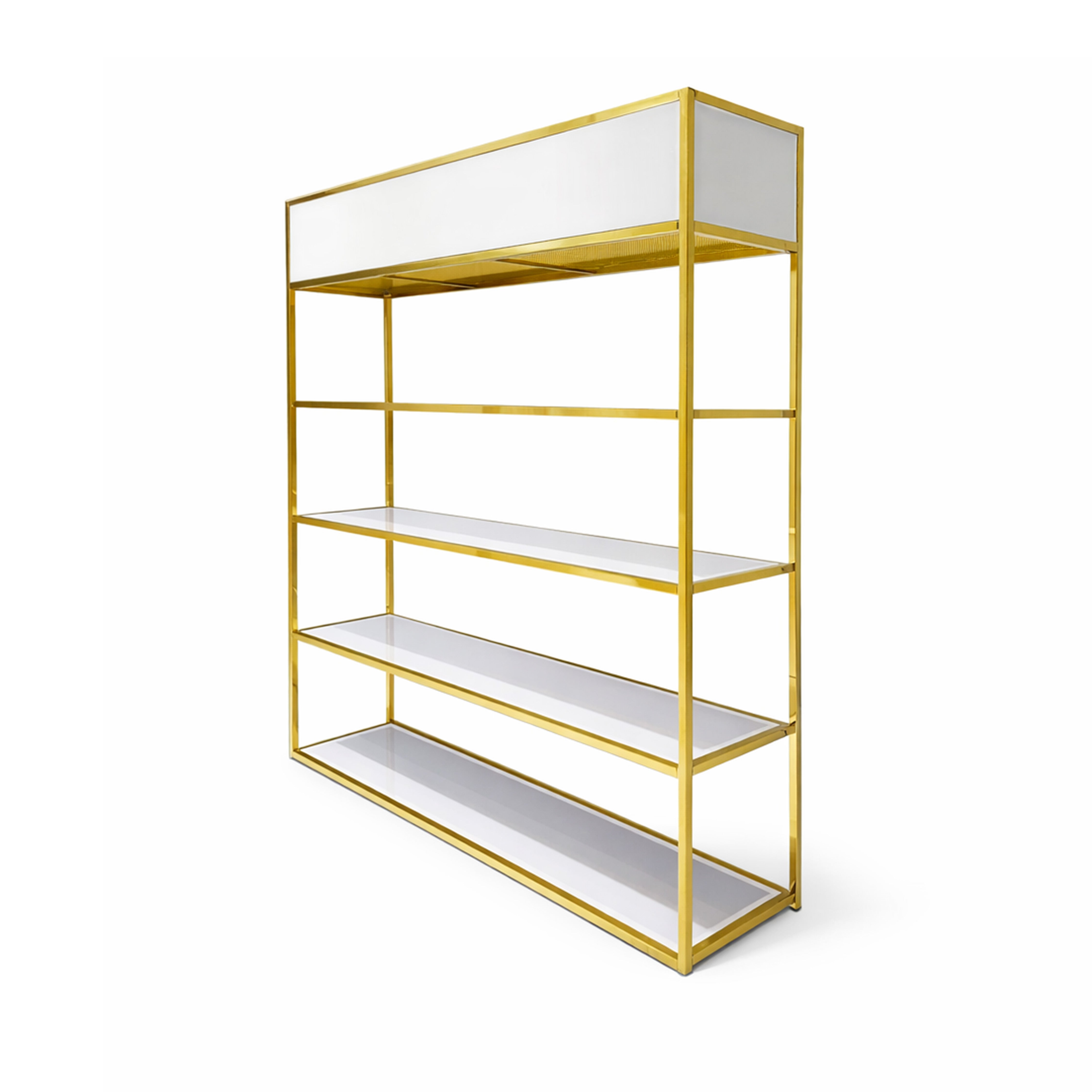 Fenix Rectangle Gold Shelf 84" H