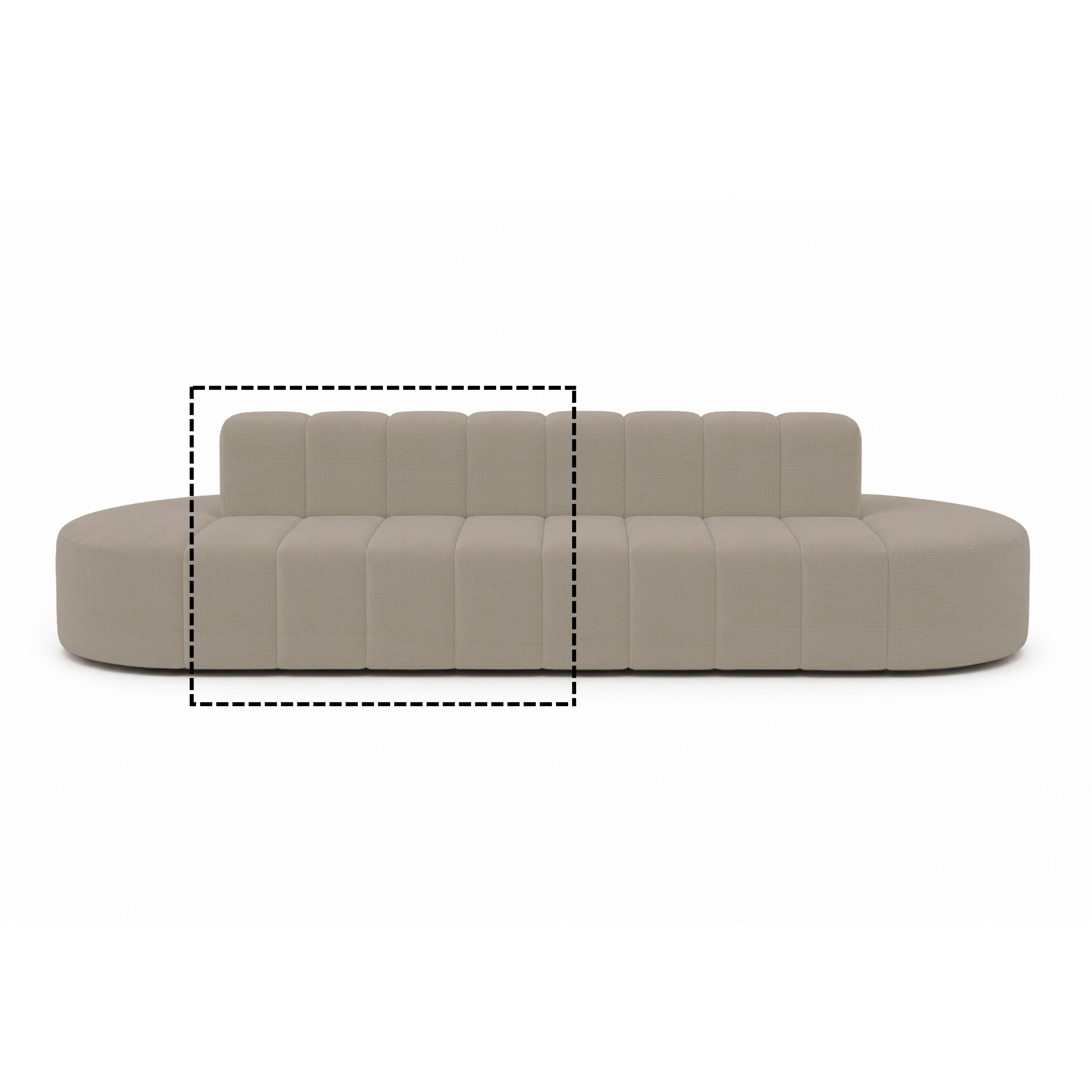 Zetel Rectangle Sofa Beige
