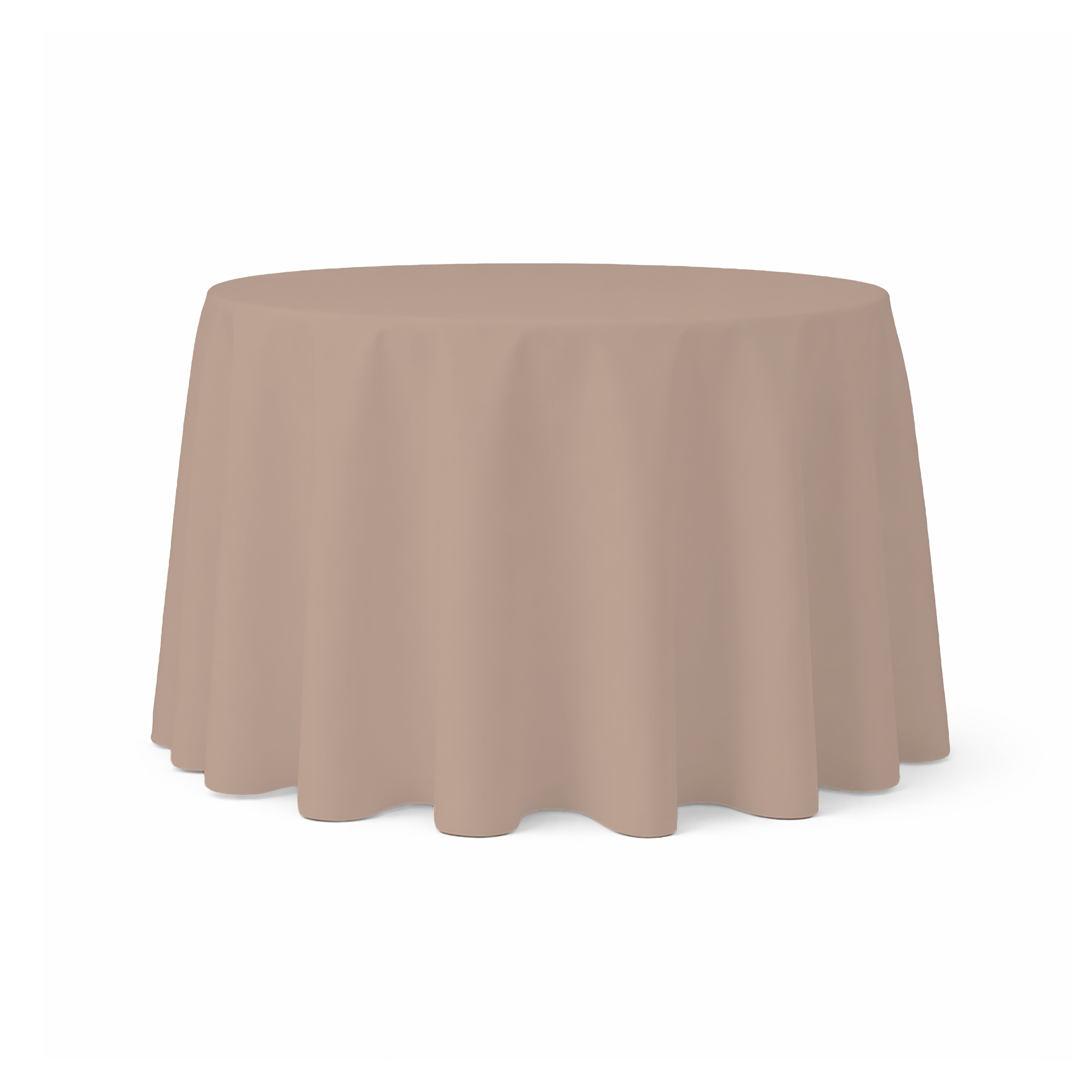 Tablecloth 132" Round Tan Velvet