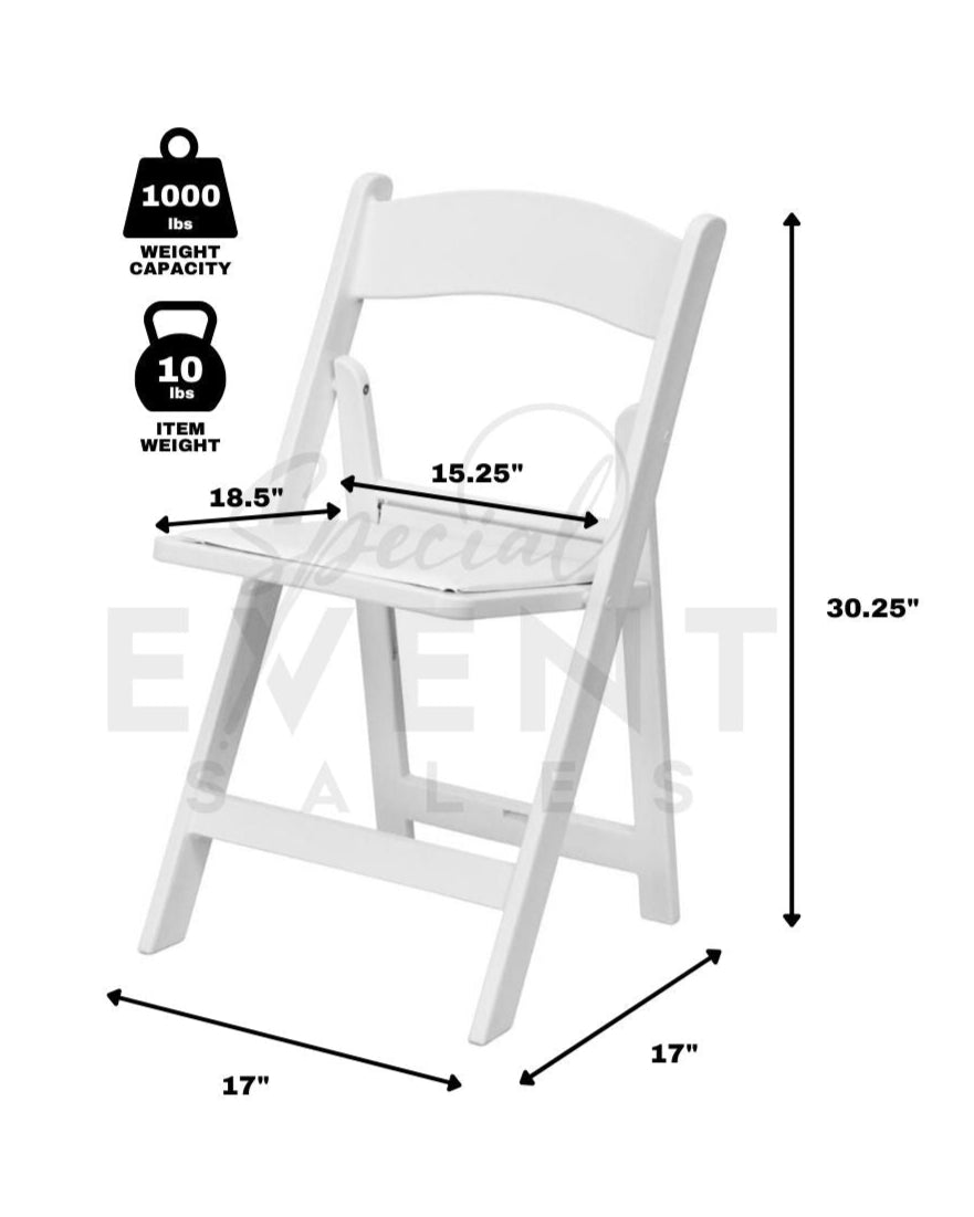 Chair, White Resin Folding