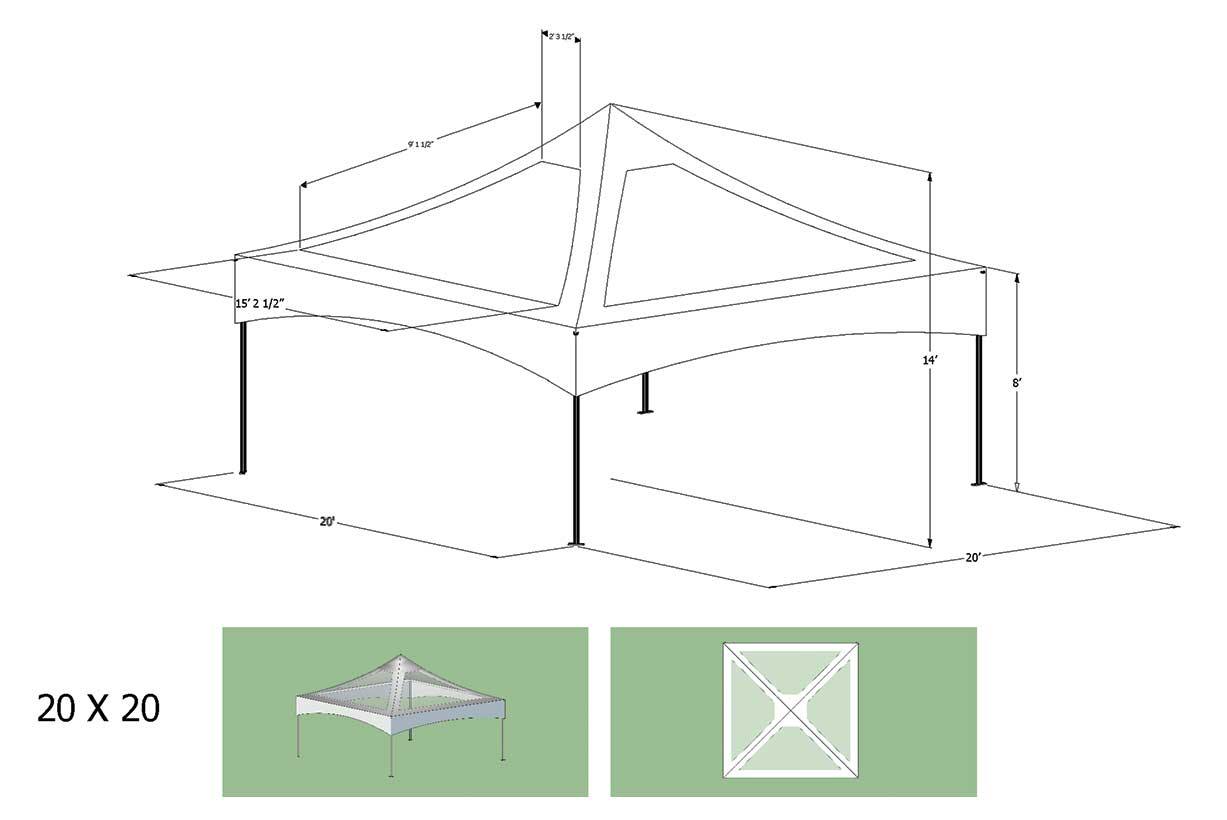 Marquee Tent, 20' x 20' Clear Top - Special Event Sales