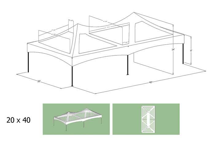 Marquee Tent, 20' x 40' Clear Top - Special Event Sales