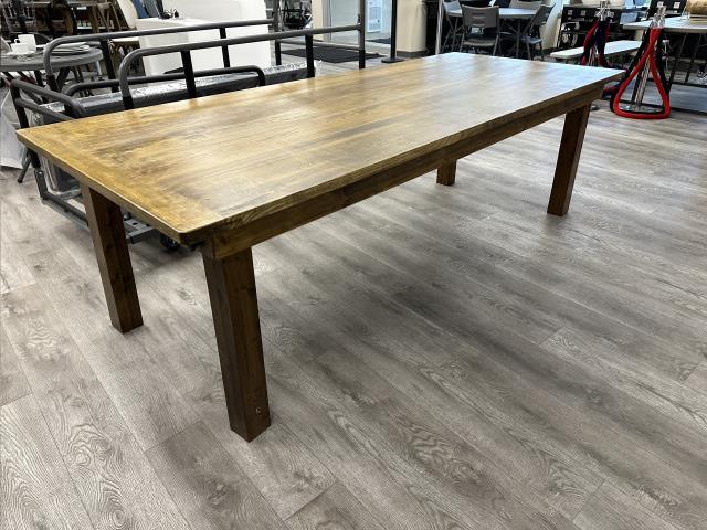 Table, 40" x 96" Farm Style Straight Leg Elm - Special Event Sales