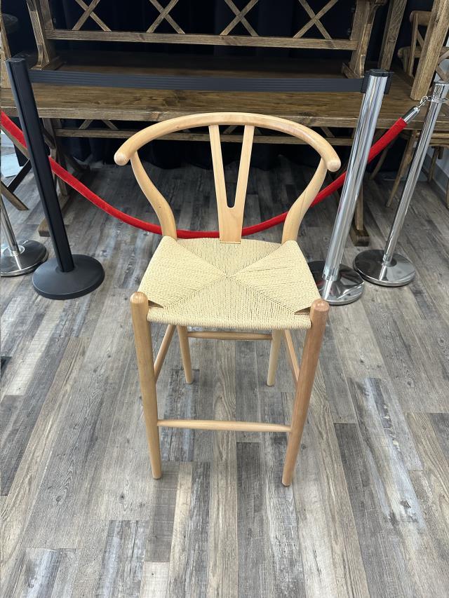 Stool, Wishbone Natural Assembled - Special Event Sales
