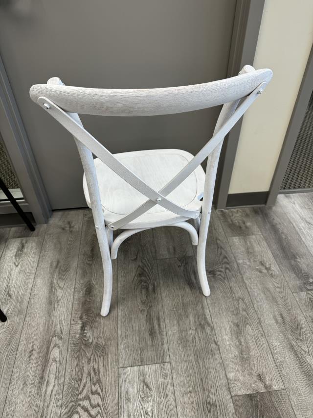Chair, Crossback Whitewashed Wood Assembled