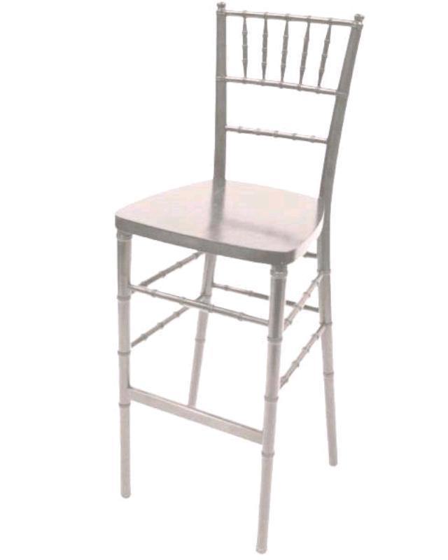 Stool, Chiavari Silver Assembled - Special Event Sales