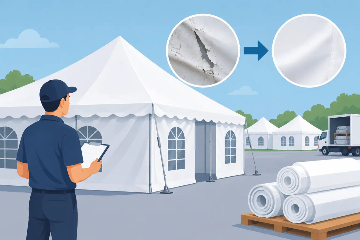 When to Replace Tent Vinyl for Rental Fleets