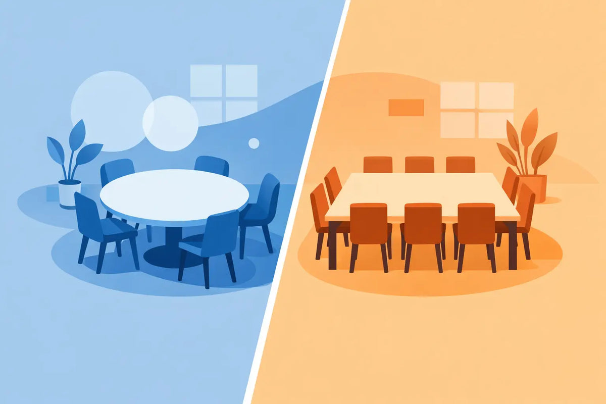 Round Tables Versus Rectangles: Which Fits?