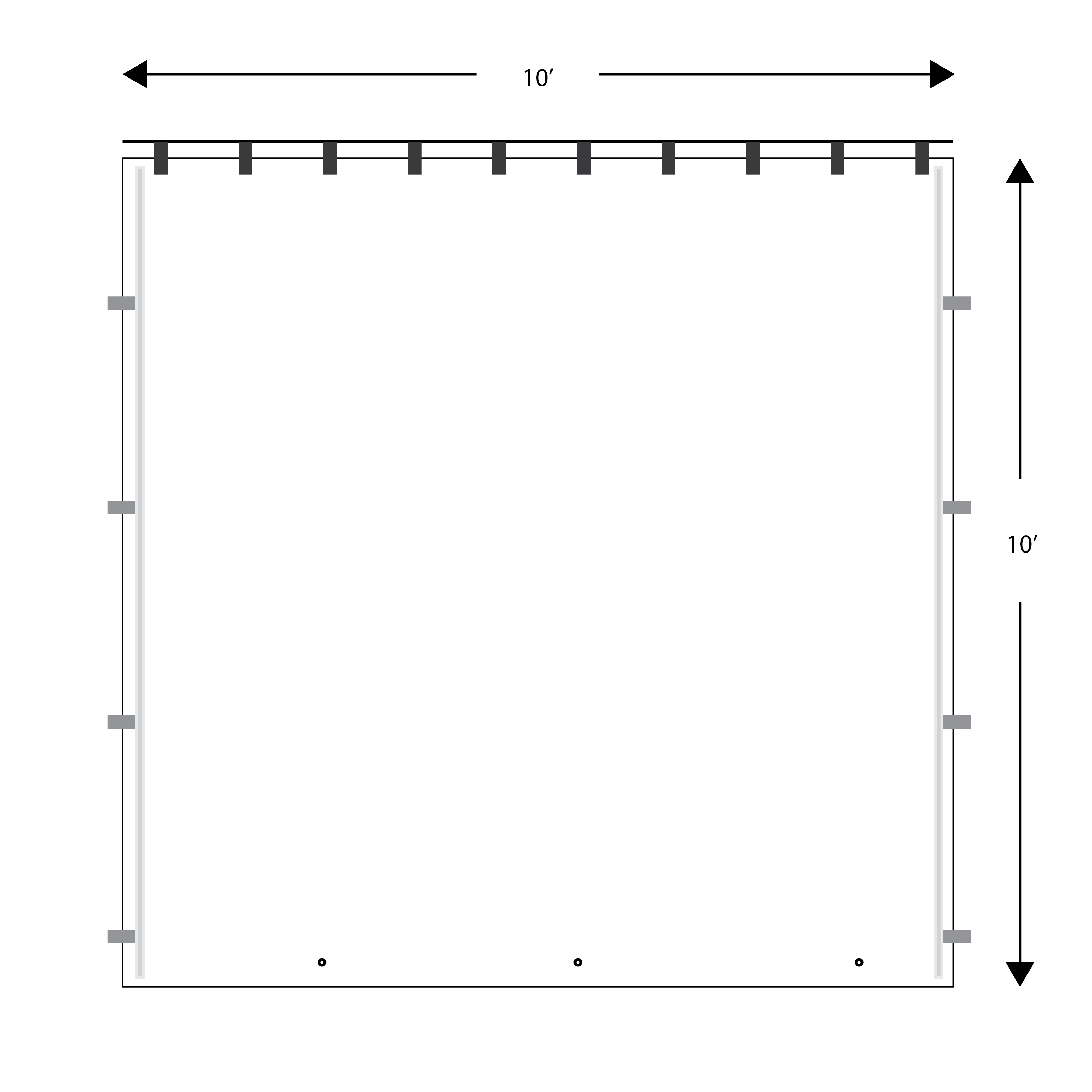 Wall, 10' x 10' Plain Rod Tensioned