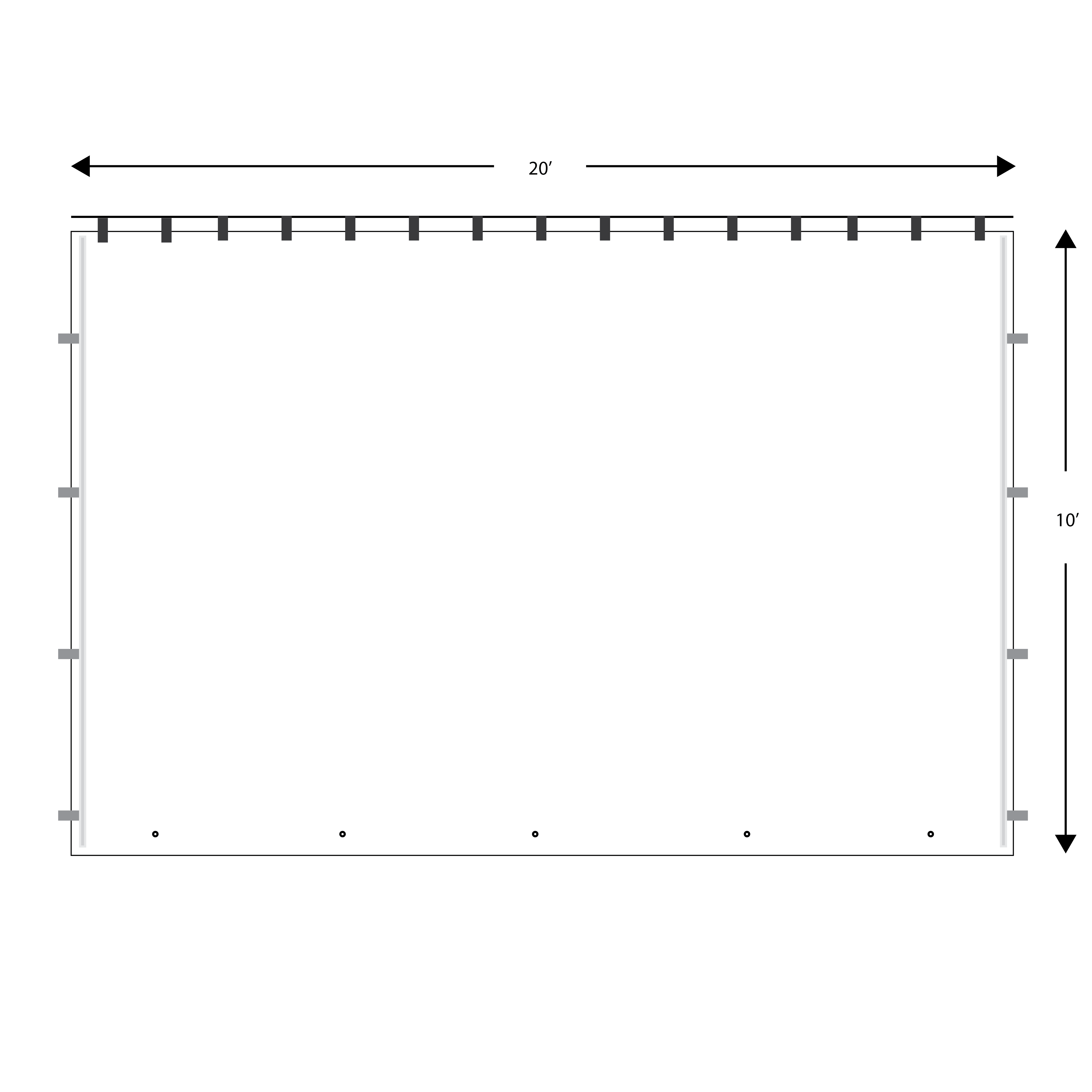 Wall, 10' x 20' Plain Rod Tensioned