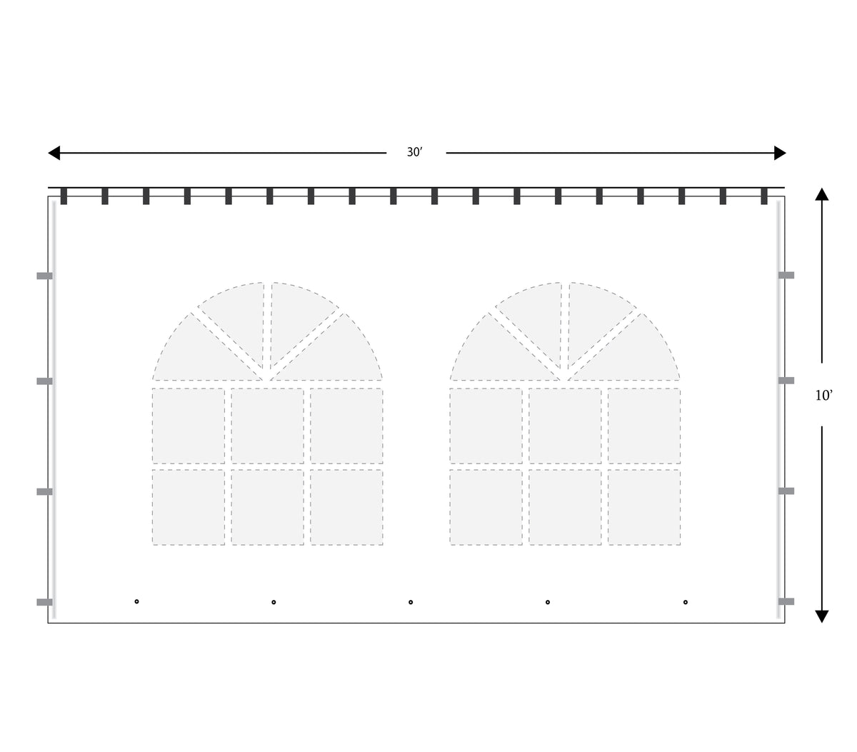 Wall, 10' X 30' Window Value Series