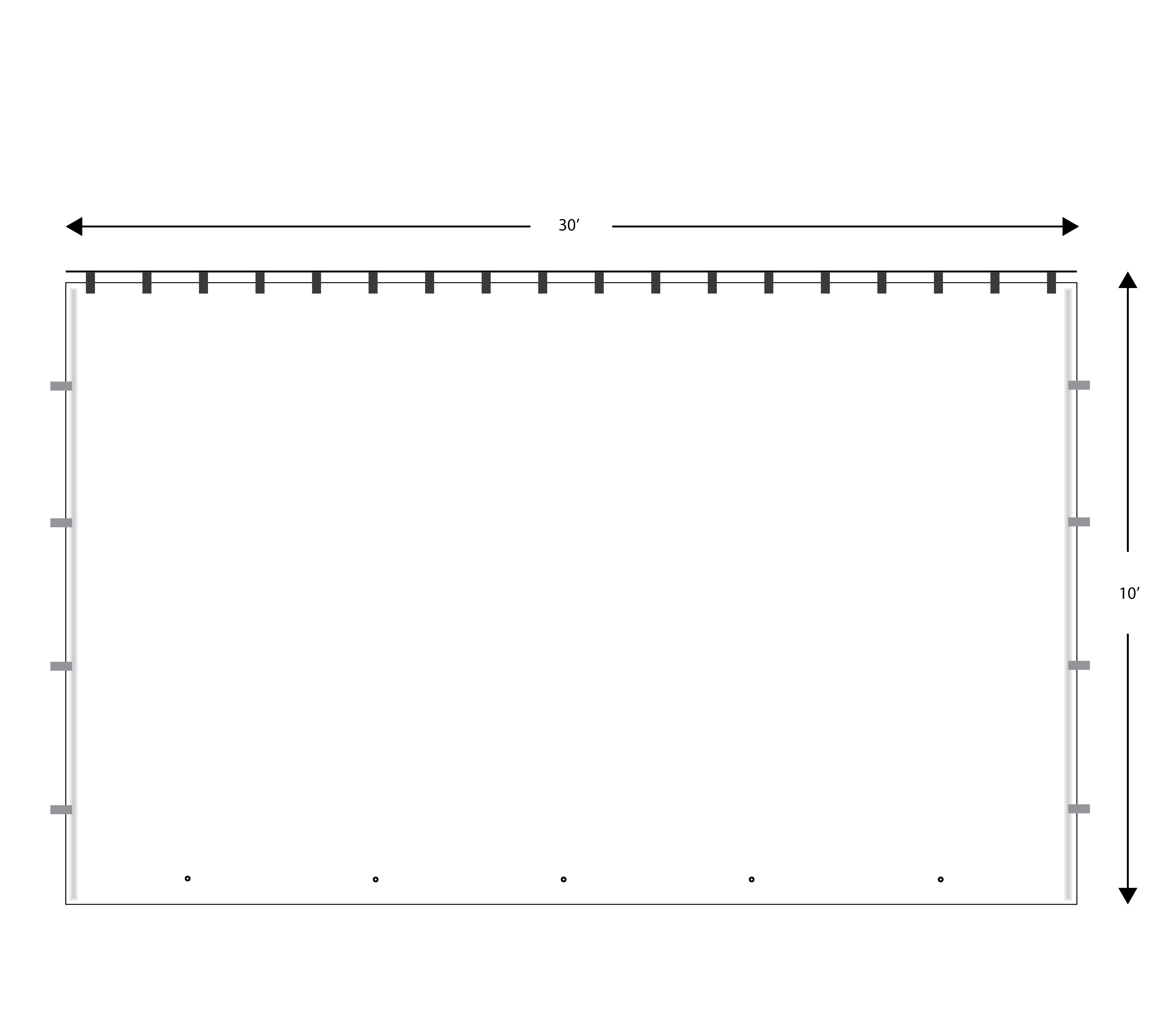 Wall, 10' x 30' Plain Rod Tensioned