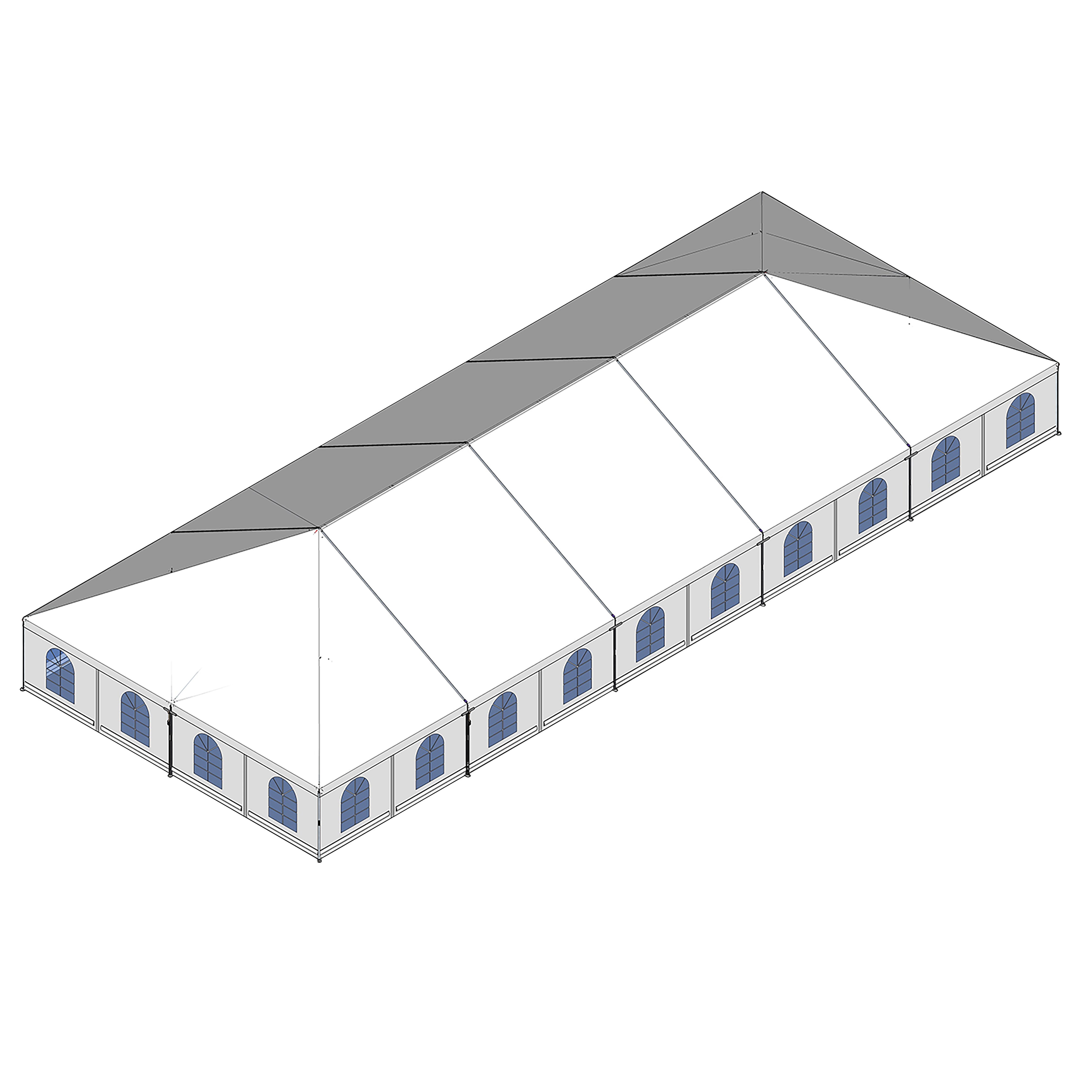Turbotrack Tent, 40' x 100' French Window Walls