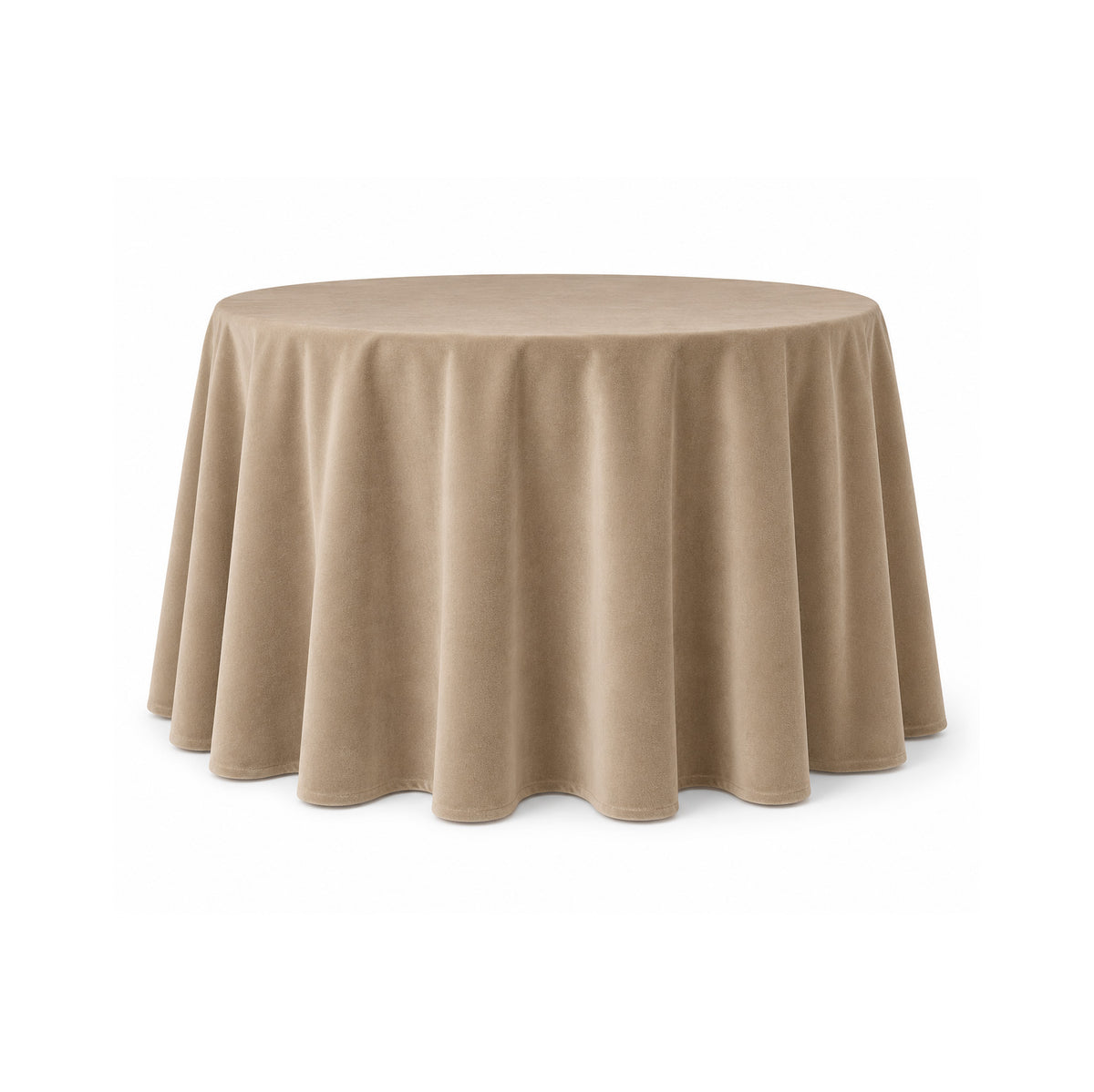 Tablecloth 120" Round Tan Velvet