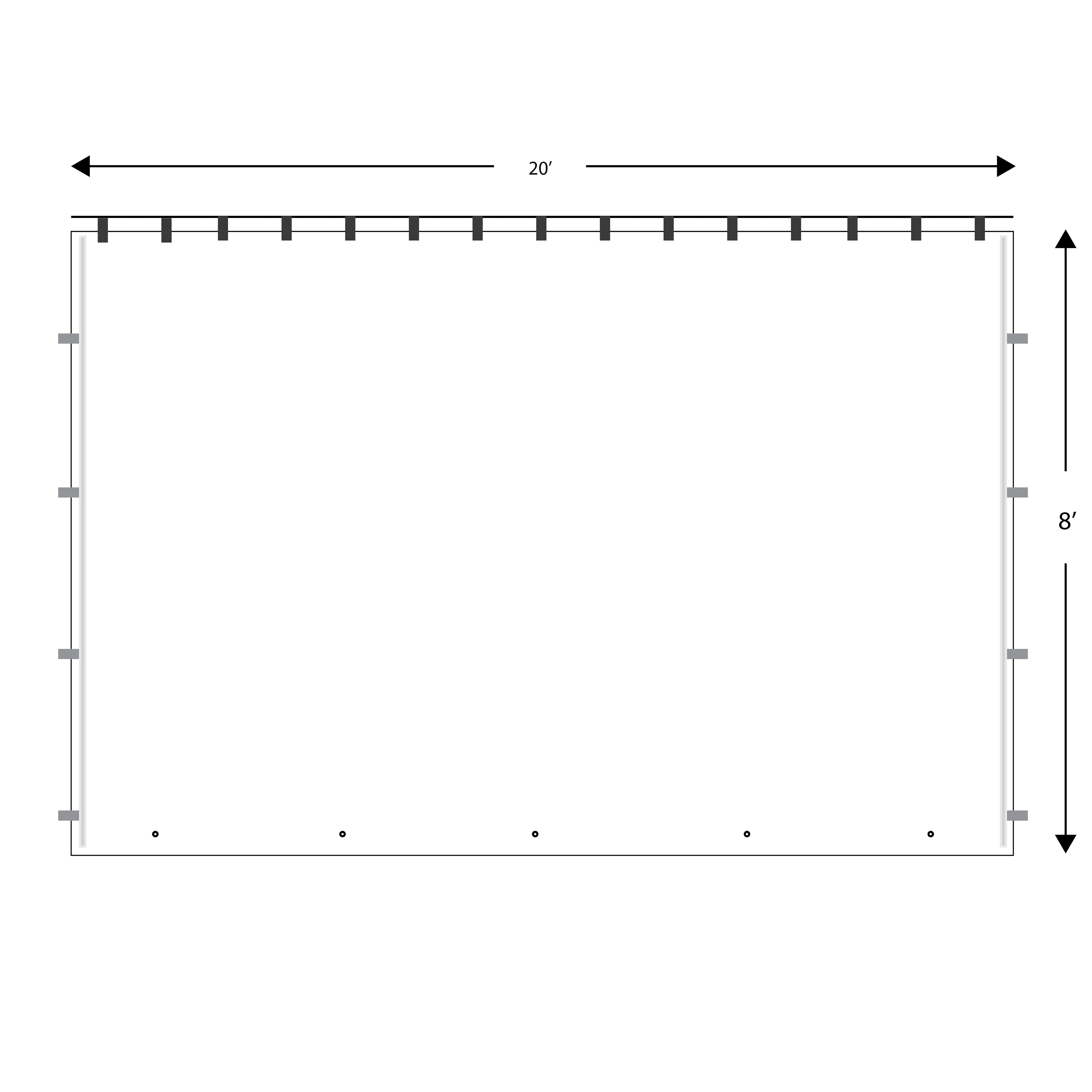 Wall, 8' X 20' Solid Value Series