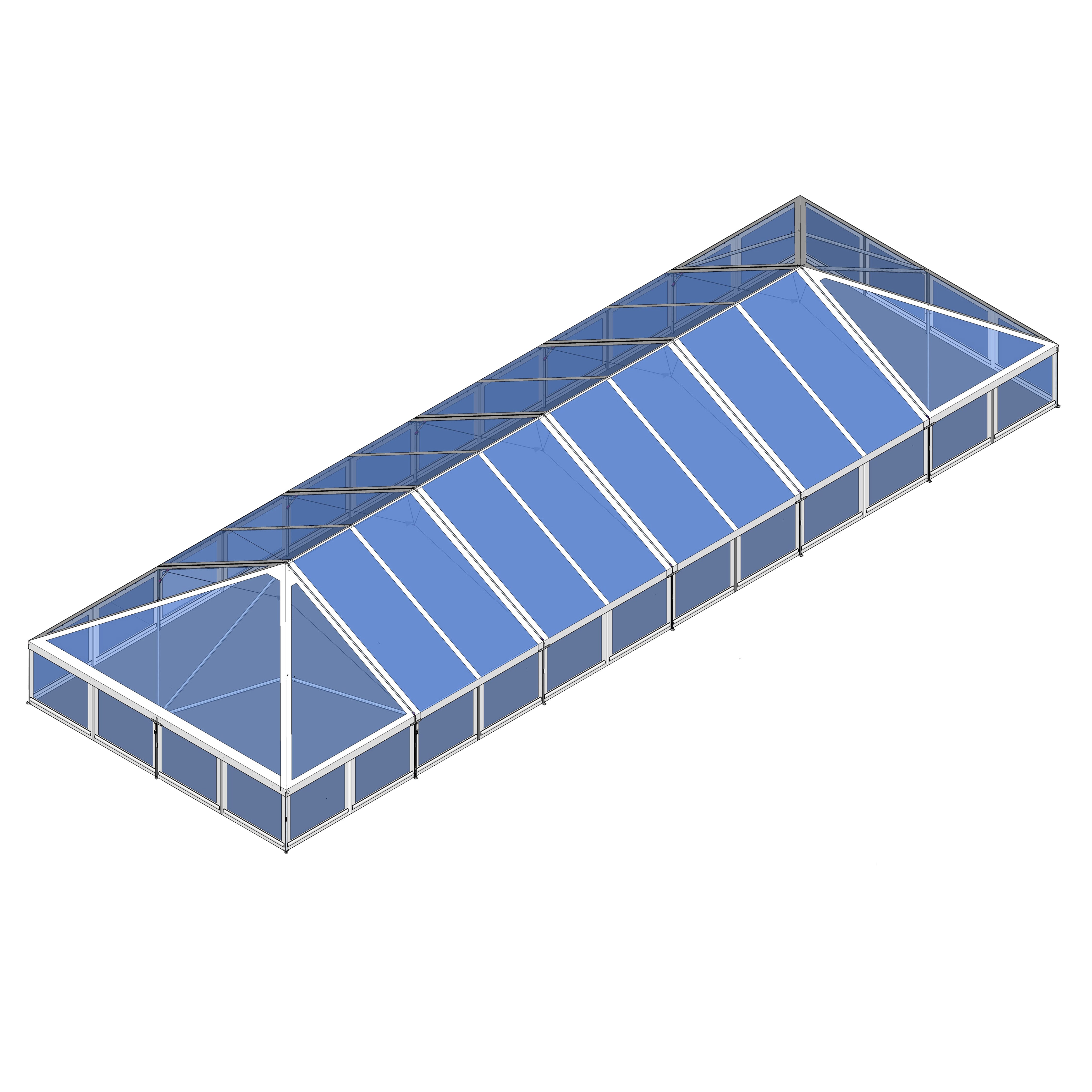 Turbotrack Tent, 40' x 120' Clear Top & Walls