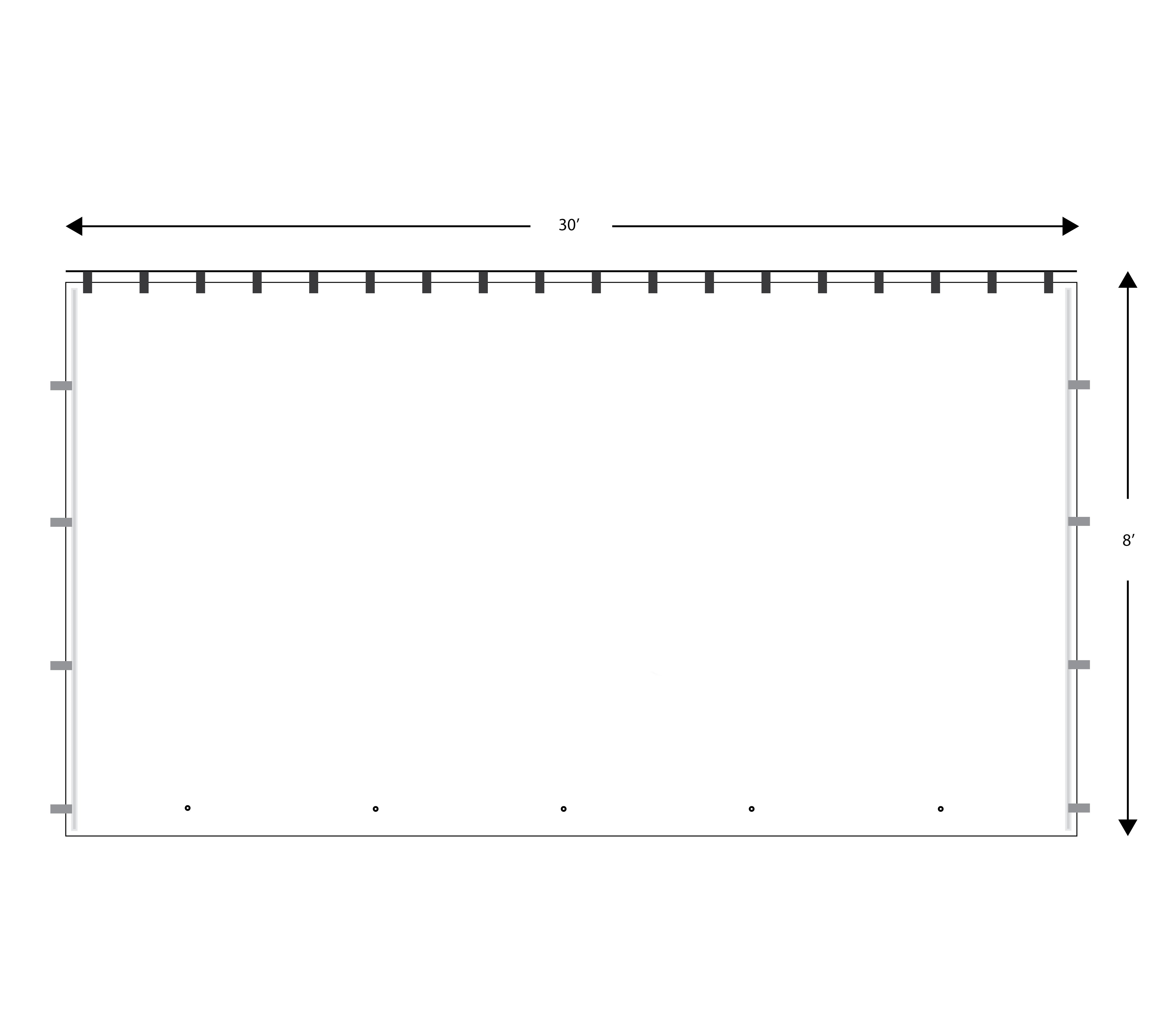 Wall, 8' X 30' Solid Value Series