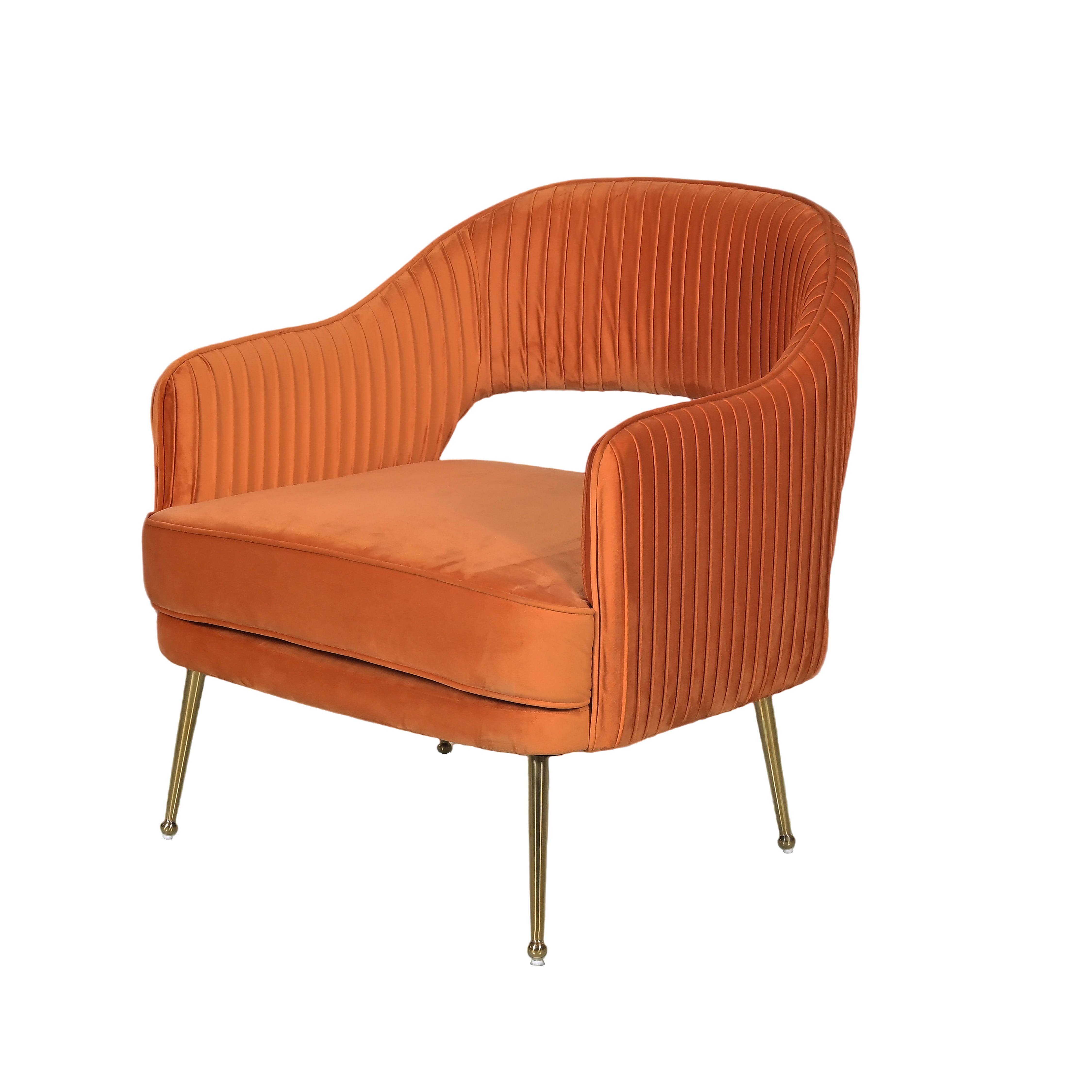 BROWN VELVET MANHATTAN ACCENT CHAIR