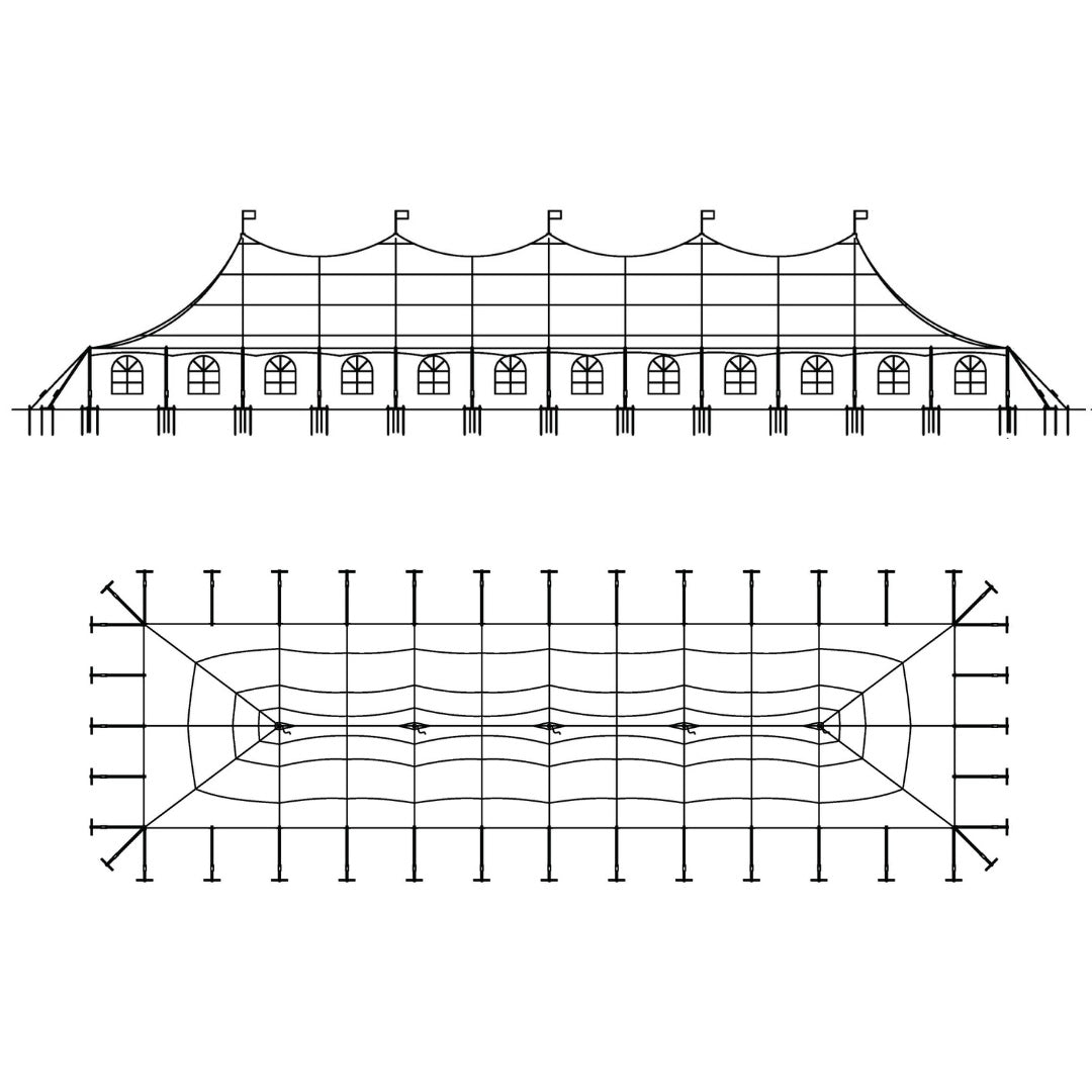 Pole Tent 30' x 120' White