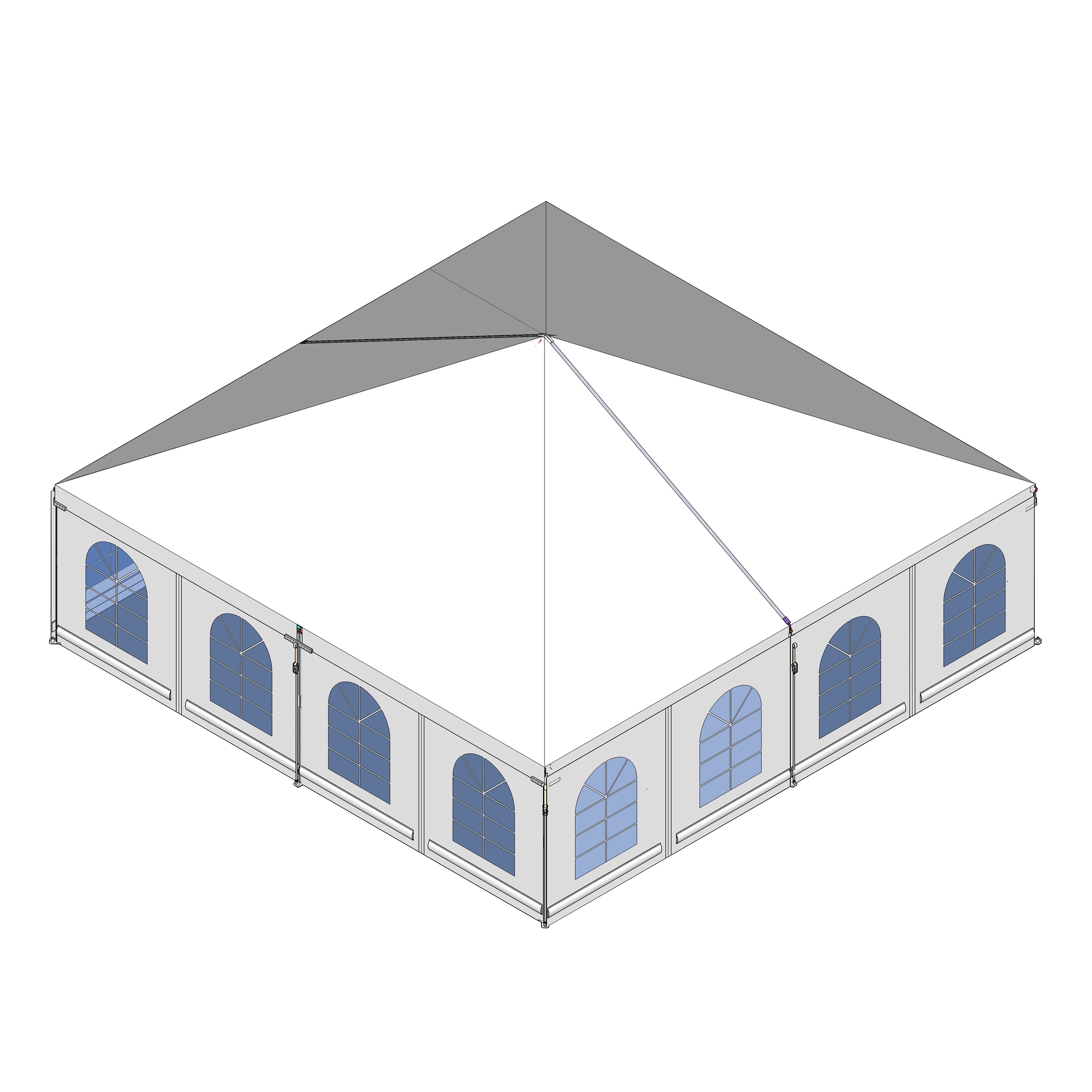 Turbotrack Tent, 30' x 30' French Window Walls