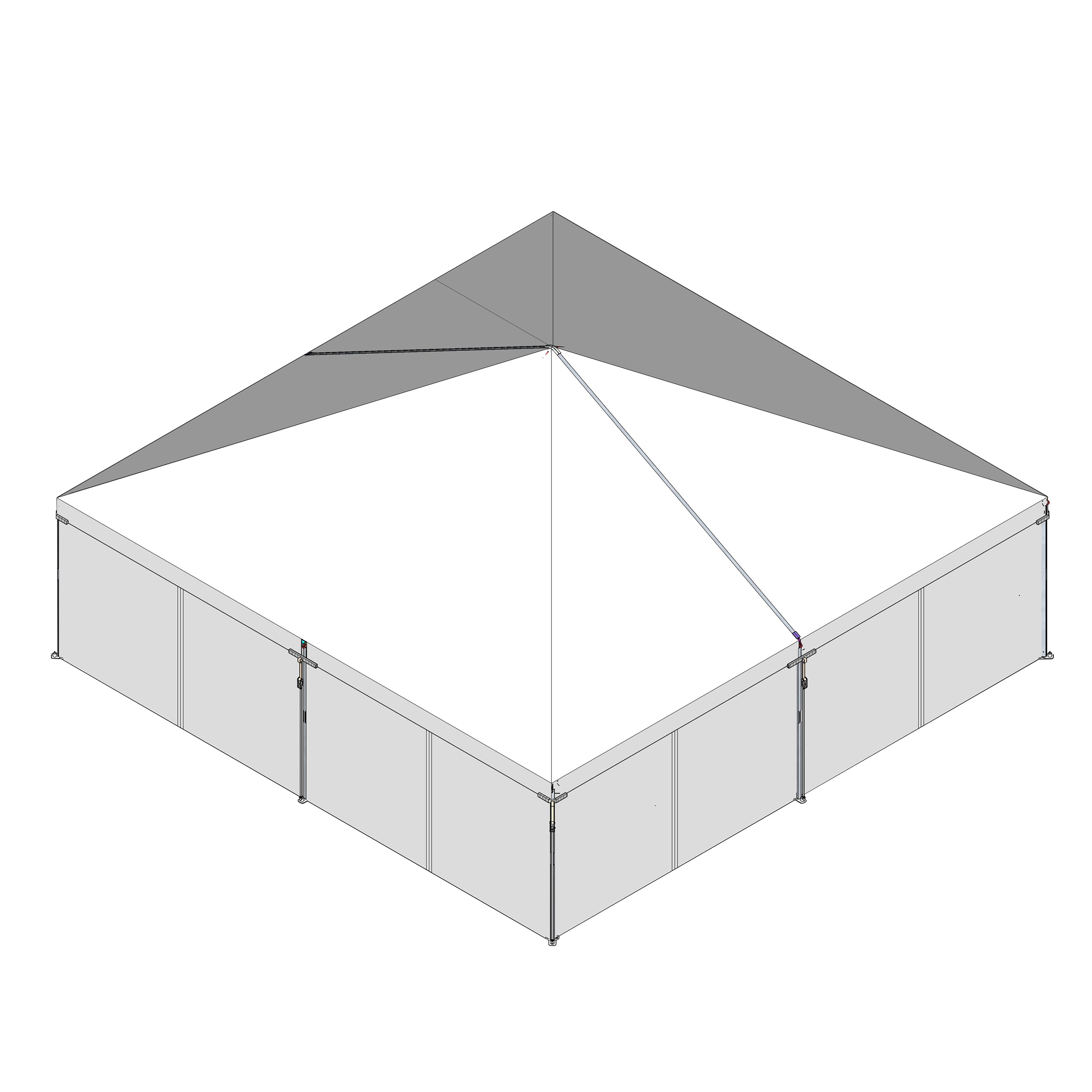 Turbotrack Tent, 30' x 30' Plain Walls