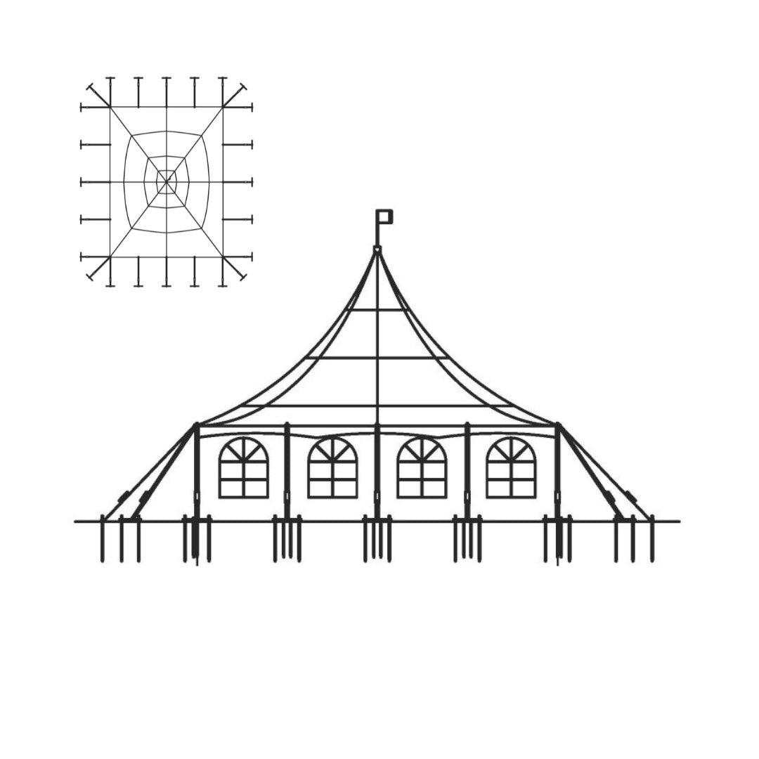 Pole Tent 30' x 40' White