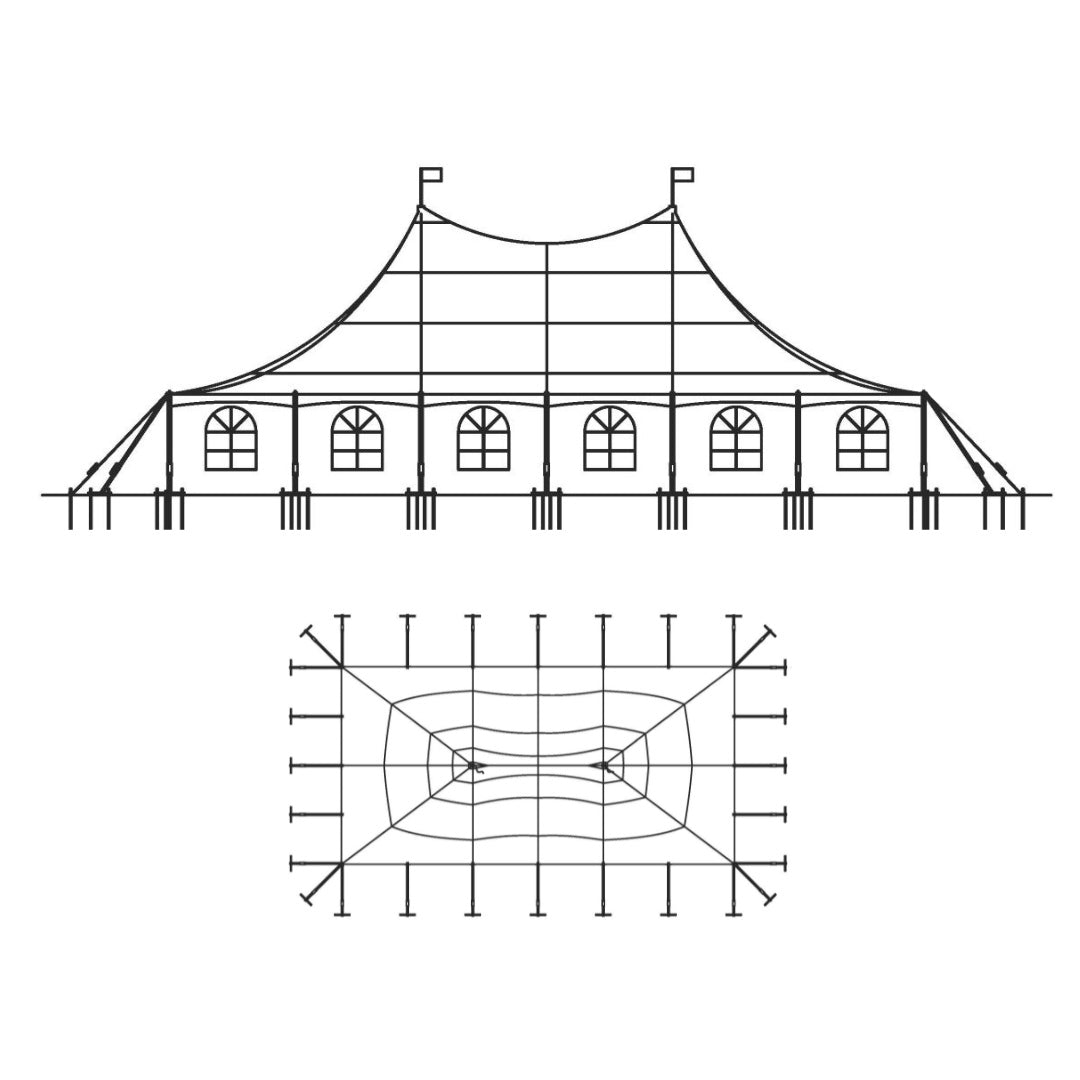 Pole Tent 30' x 60' White