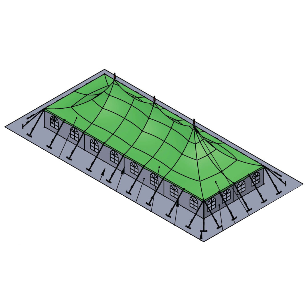 Pole Tent 30' x 80' White