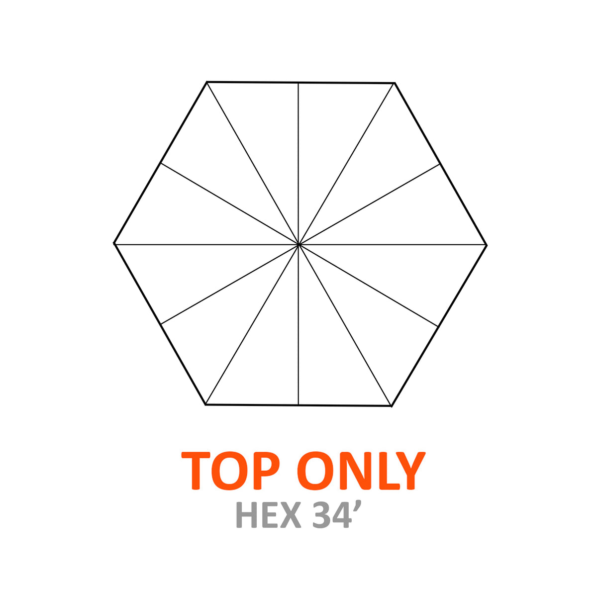 TOP, MARQUEE HEX 34' HERCULITE